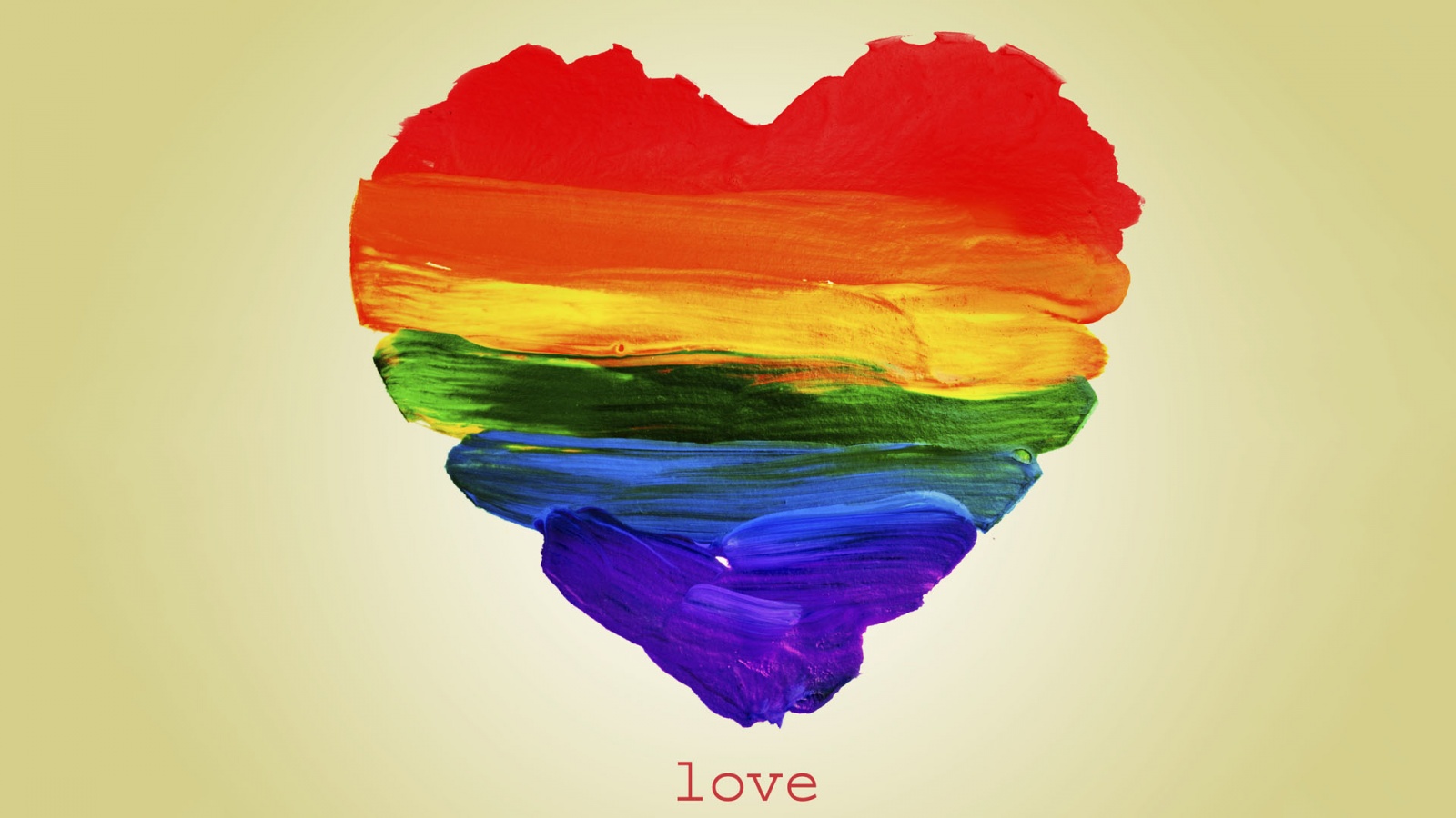 A Rainbow Heart Painted - Rainbow Heart - HD Wallpaper 