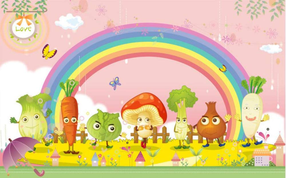 Rainbow Vegetables Cartoon - HD Wallpaper 