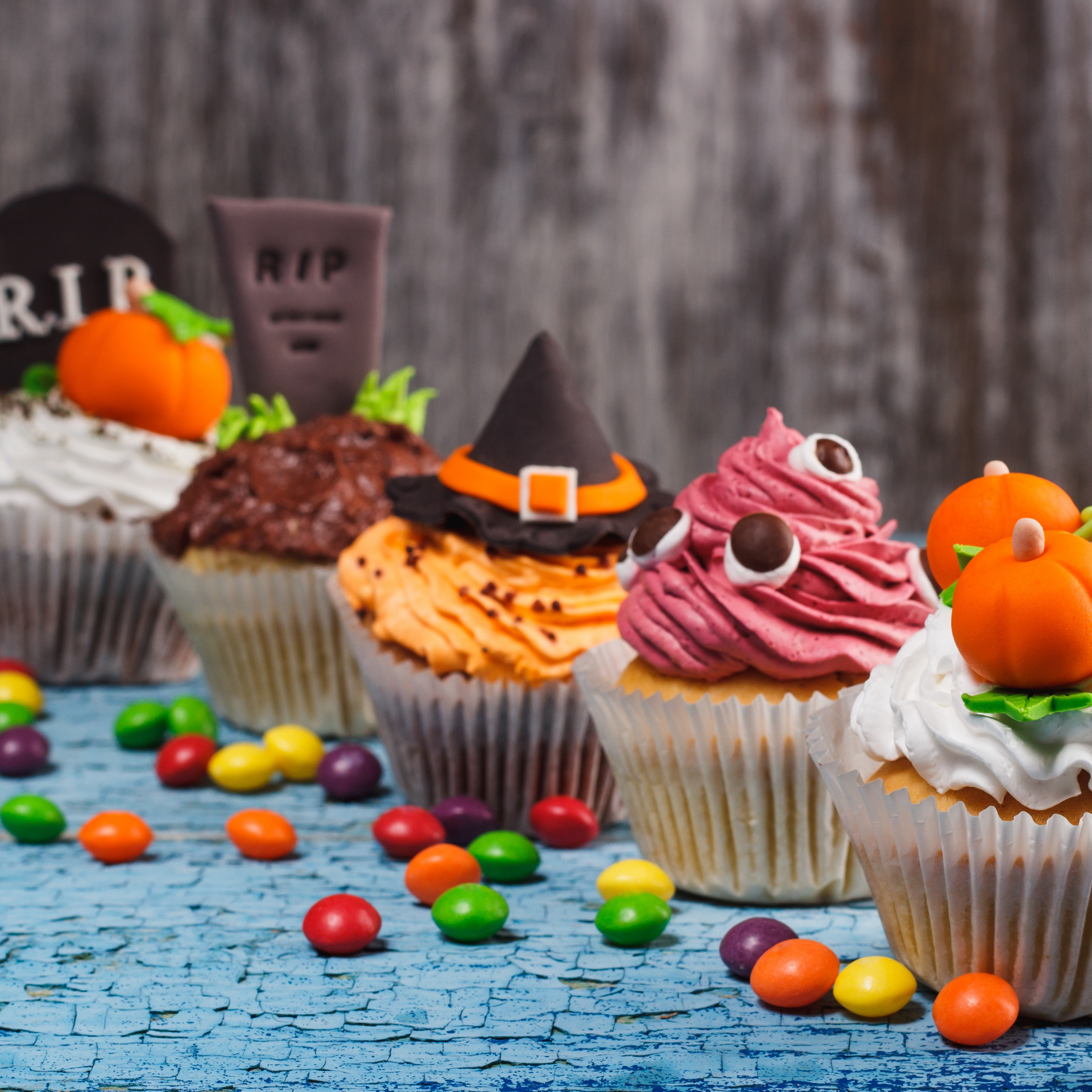 Halloween, Cake, Cupcakes, Dessert, Wallpaper - Halloween Cupcakes - HD Wallpaper 