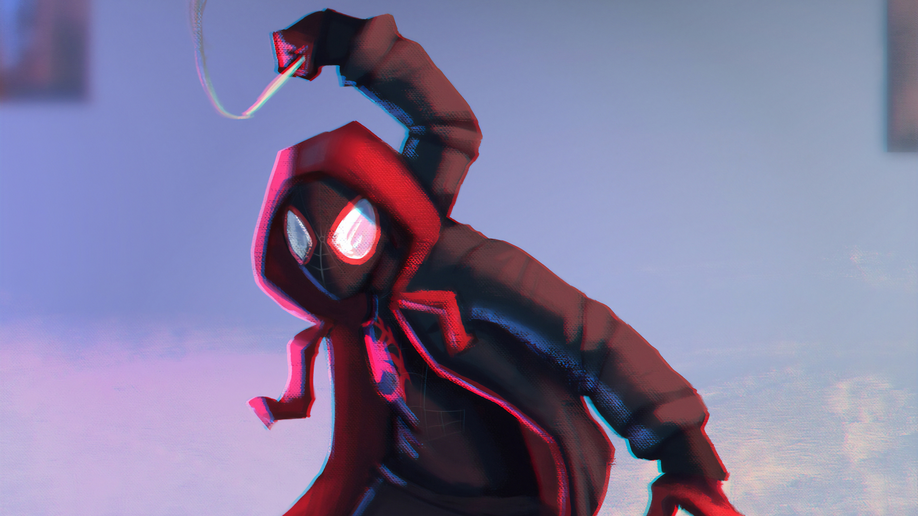 Art Spiderman Miles Morales - Miles Morales Into The Spider Verse - HD Wallpaper 