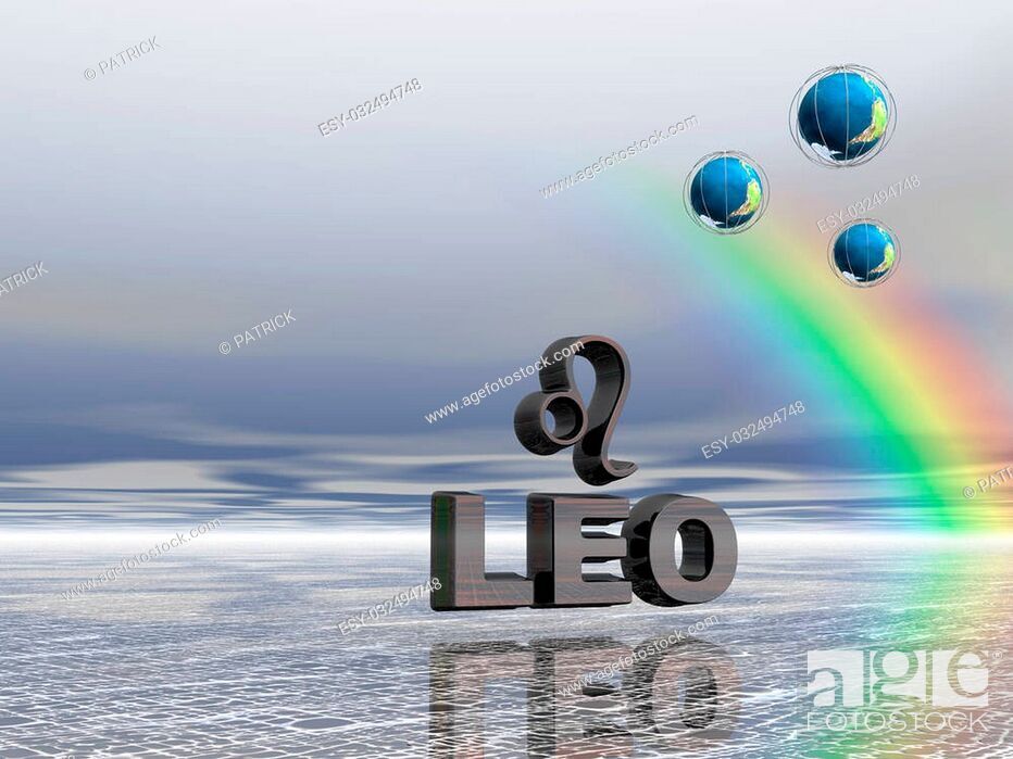 Horoscope Text And Sign, Leo, Lion Against A Blue Sky - Graphic Design - HD Wallpaper 