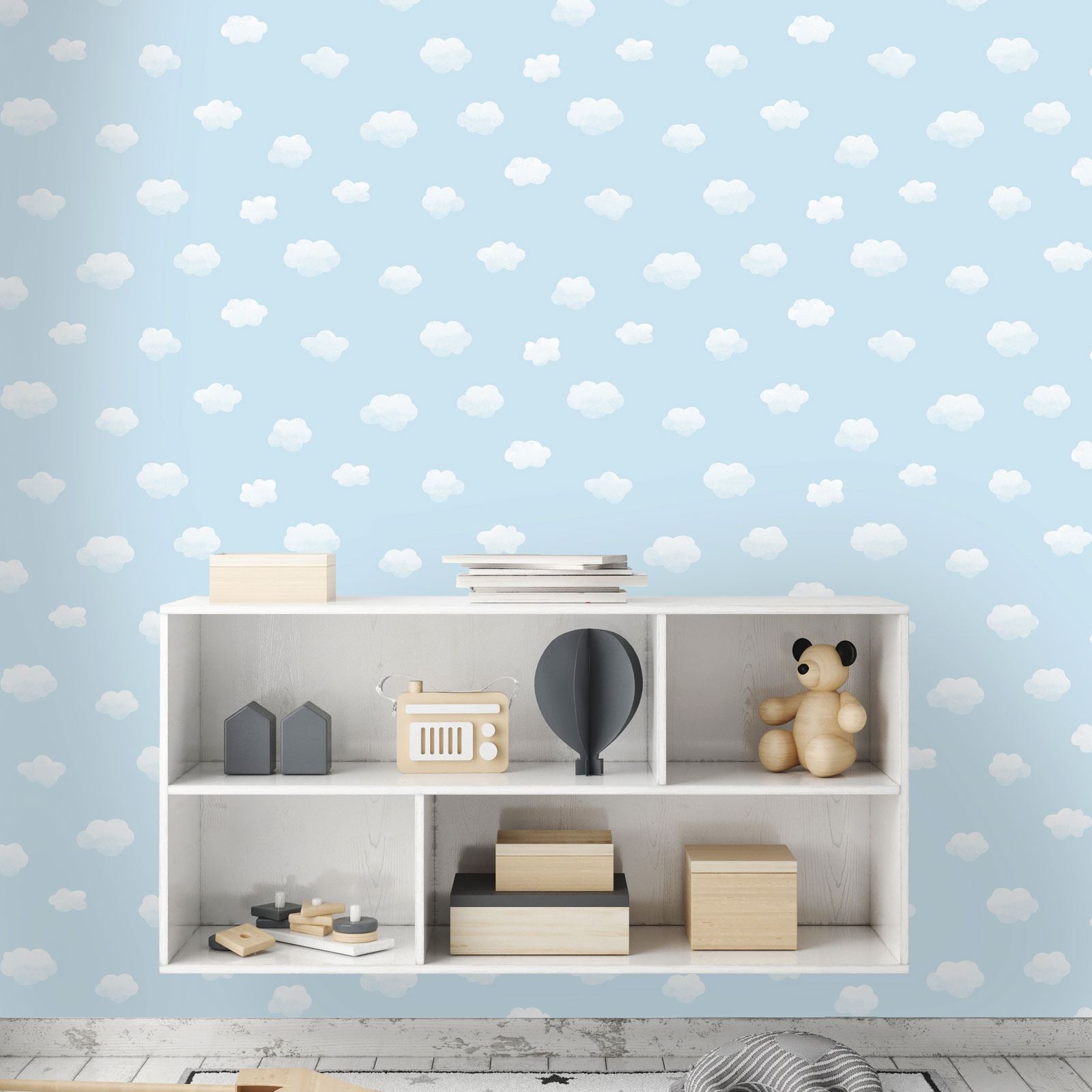 Room Wallpaper Sky Blue - HD Wallpaper 