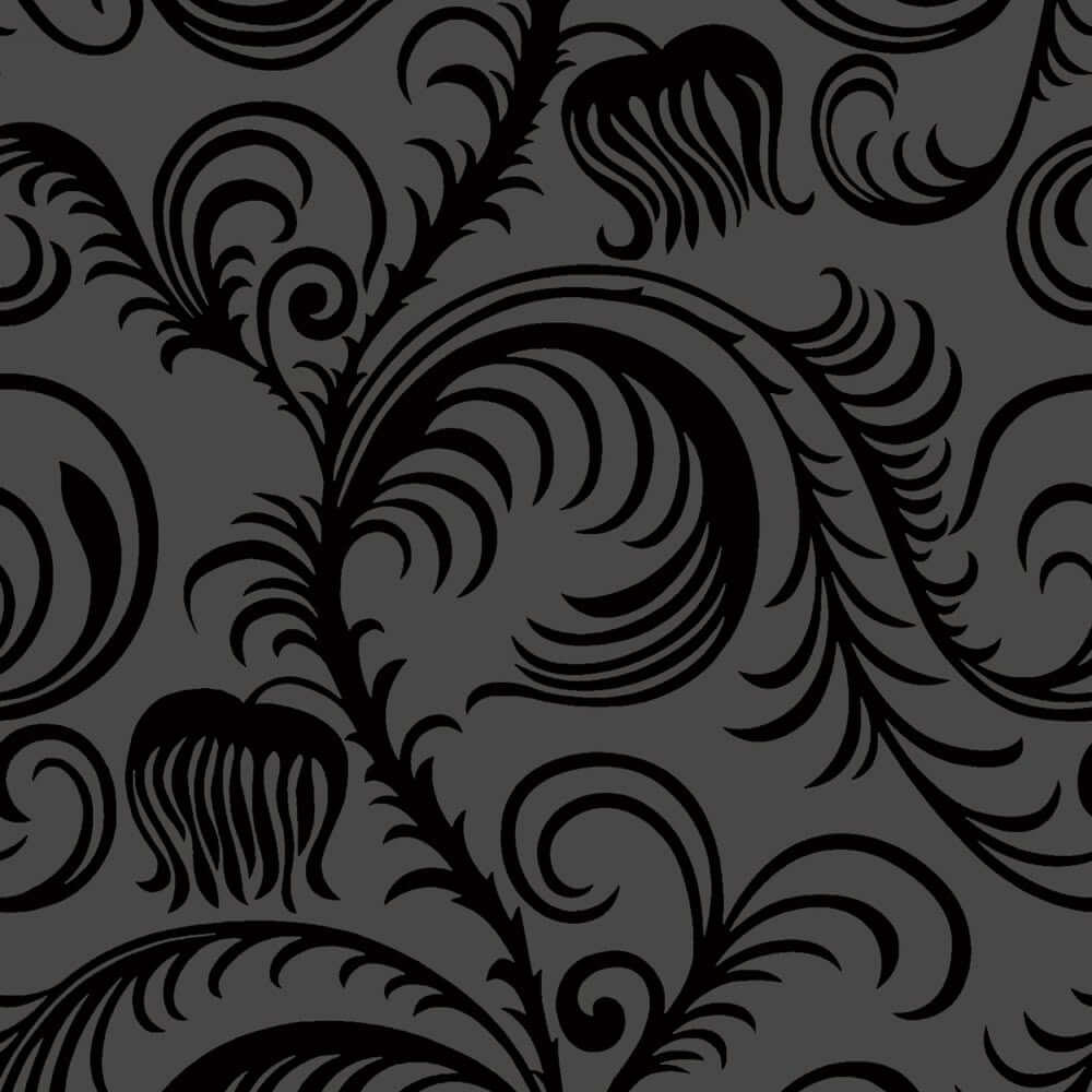 Black Flocked Skull Wallpaper - Black Flock Wallpaper Uk - HD Wallpaper 