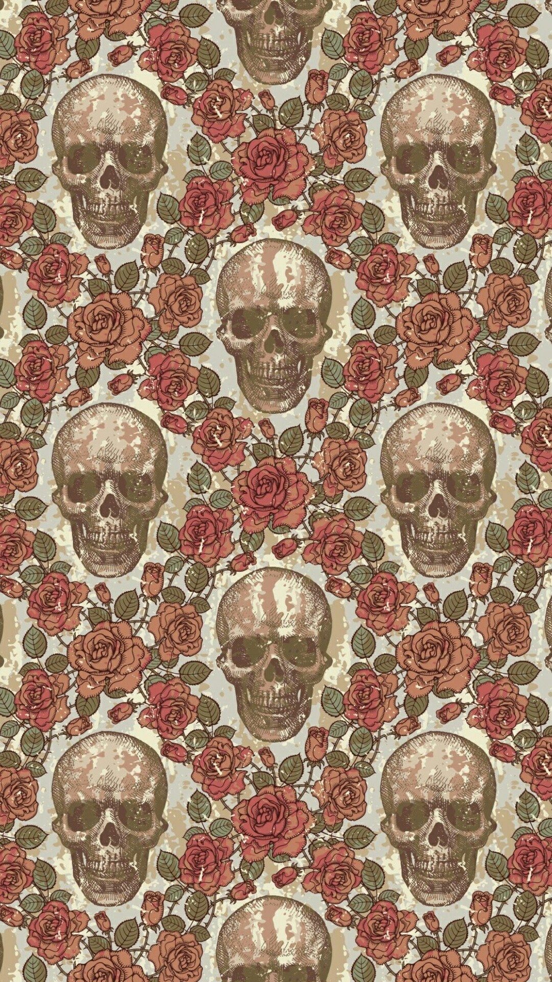 Skulls & Roses On Paper 
 Data Src Top Sugar Skull - Skull Wallpaper Pattern - HD Wallpaper 