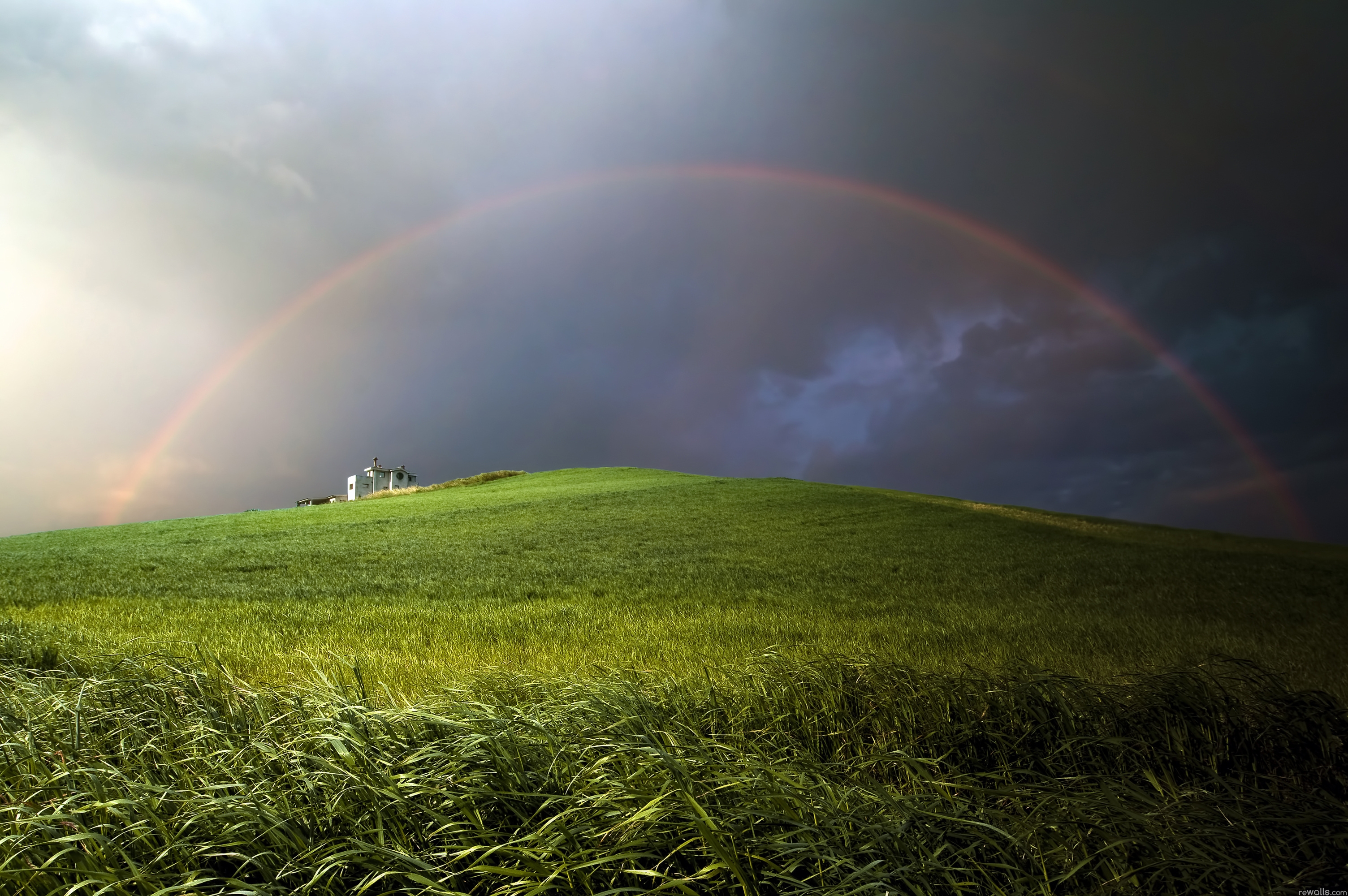 Hill Rainbow - HD Wallpaper 