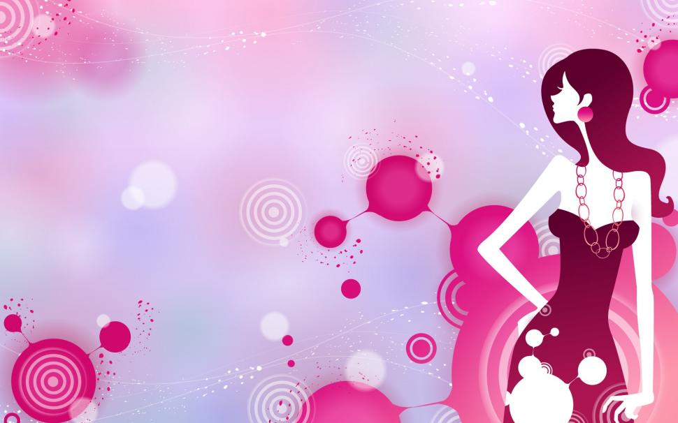 Vector Stylish Urban Girl Purple Wallpaper,vector Hd - Abstract Pink Background  Girl - 970x606 Wallpaper 