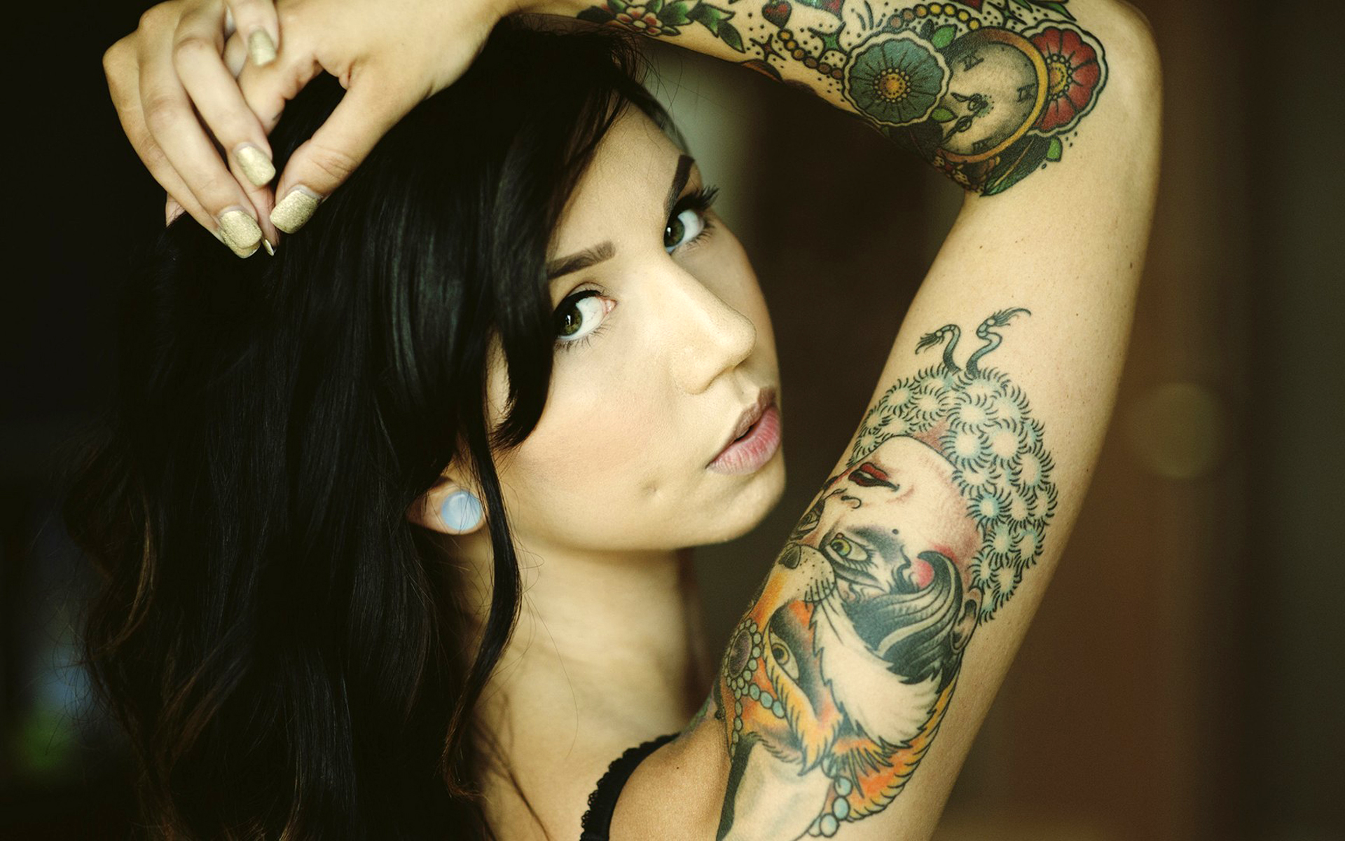 Top Wallpapers - Tattoo Girl Image Download - HD Wallpaper 