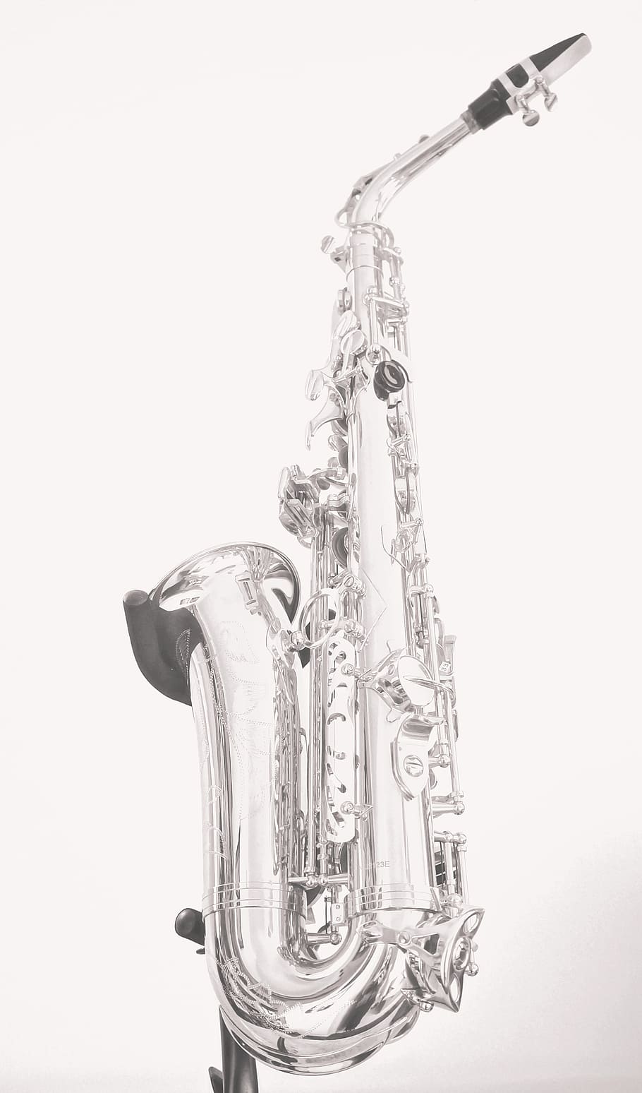 Silver-colored Saxophone, Black And White, Music, Musician, - Saxophone - HD Wallpaper 