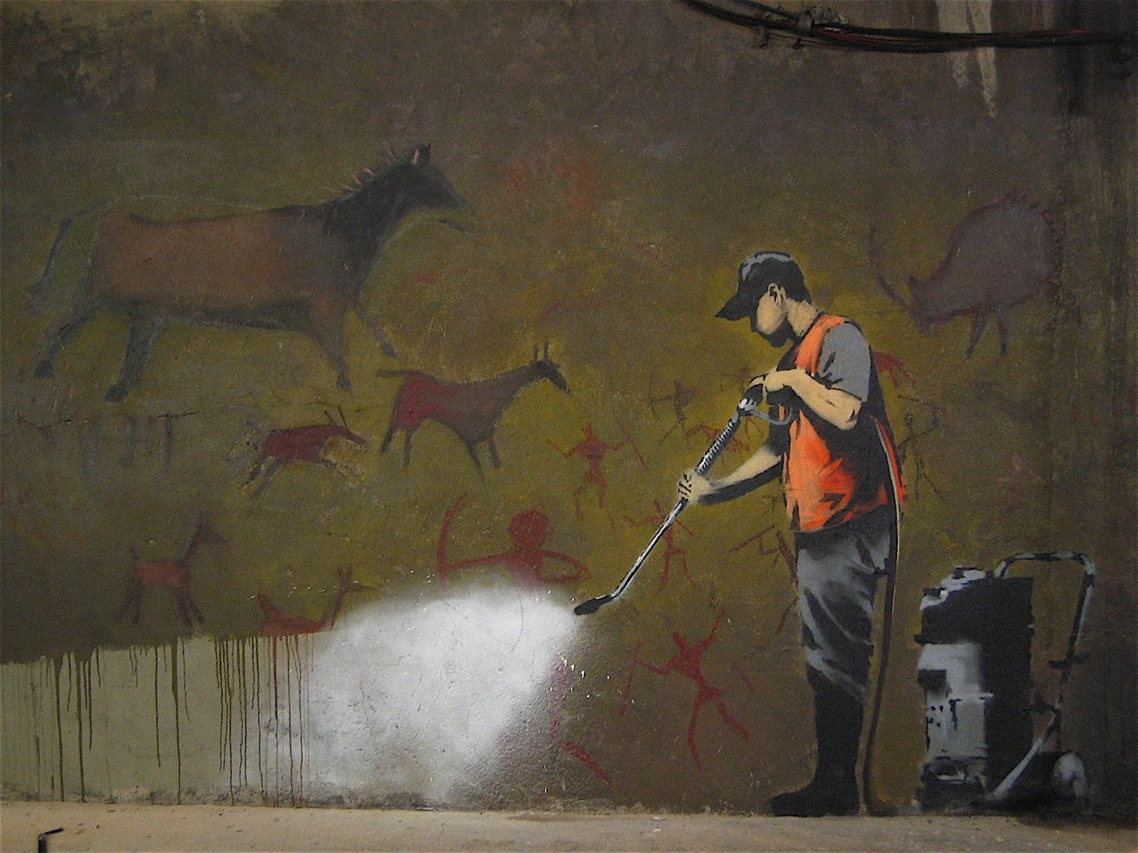 Banksy Cave Painting - HD Wallpaper 