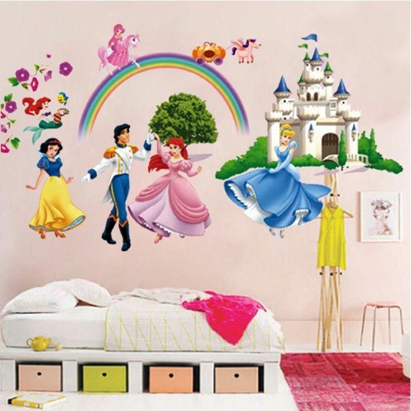 Princess Wall Decals For Kids Rooms Cinderalle Elsa Rapunzel Anna