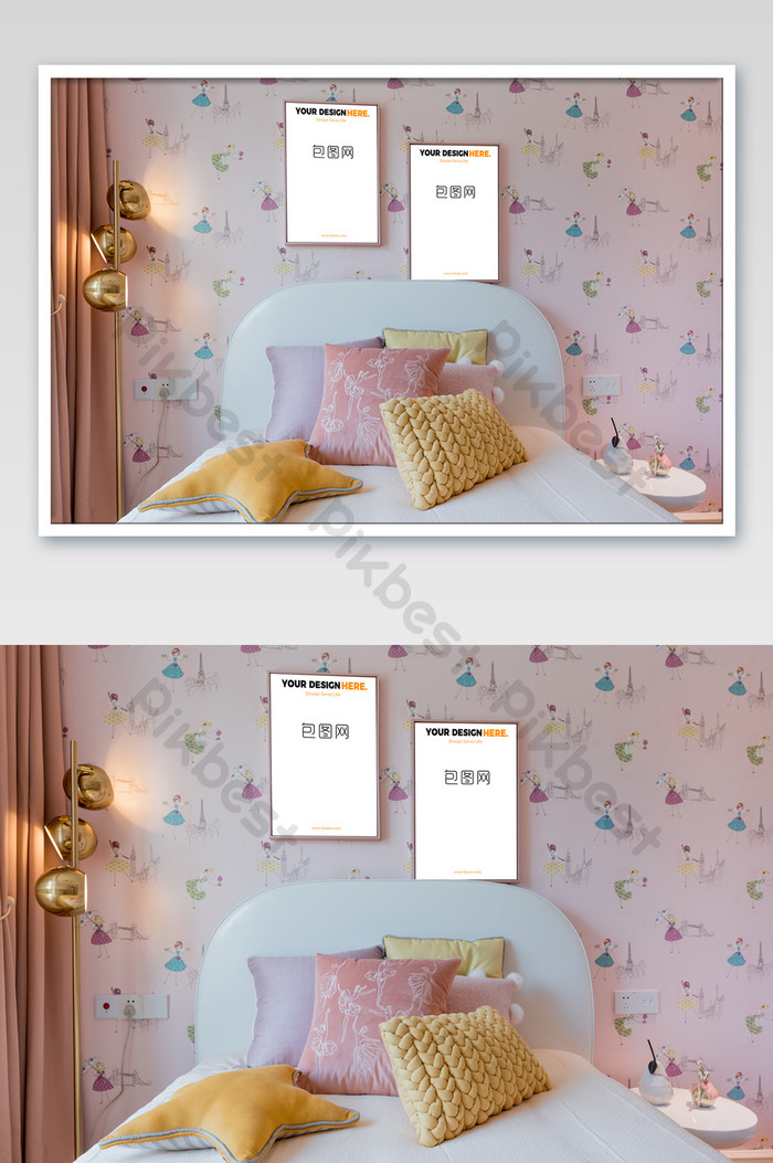 Pink Tender Romantic Princess Room Wall Painting Bedroom - Bedroom - HD Wallpaper 
