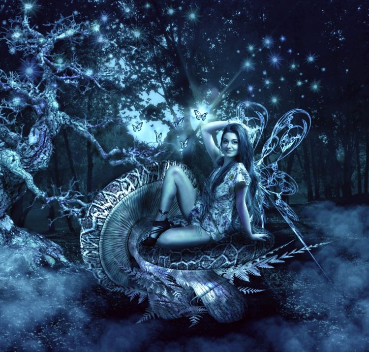 Wallpapers Fantasy And Science Fiction Fairies Composition - Mythology - HD Wallpaper 