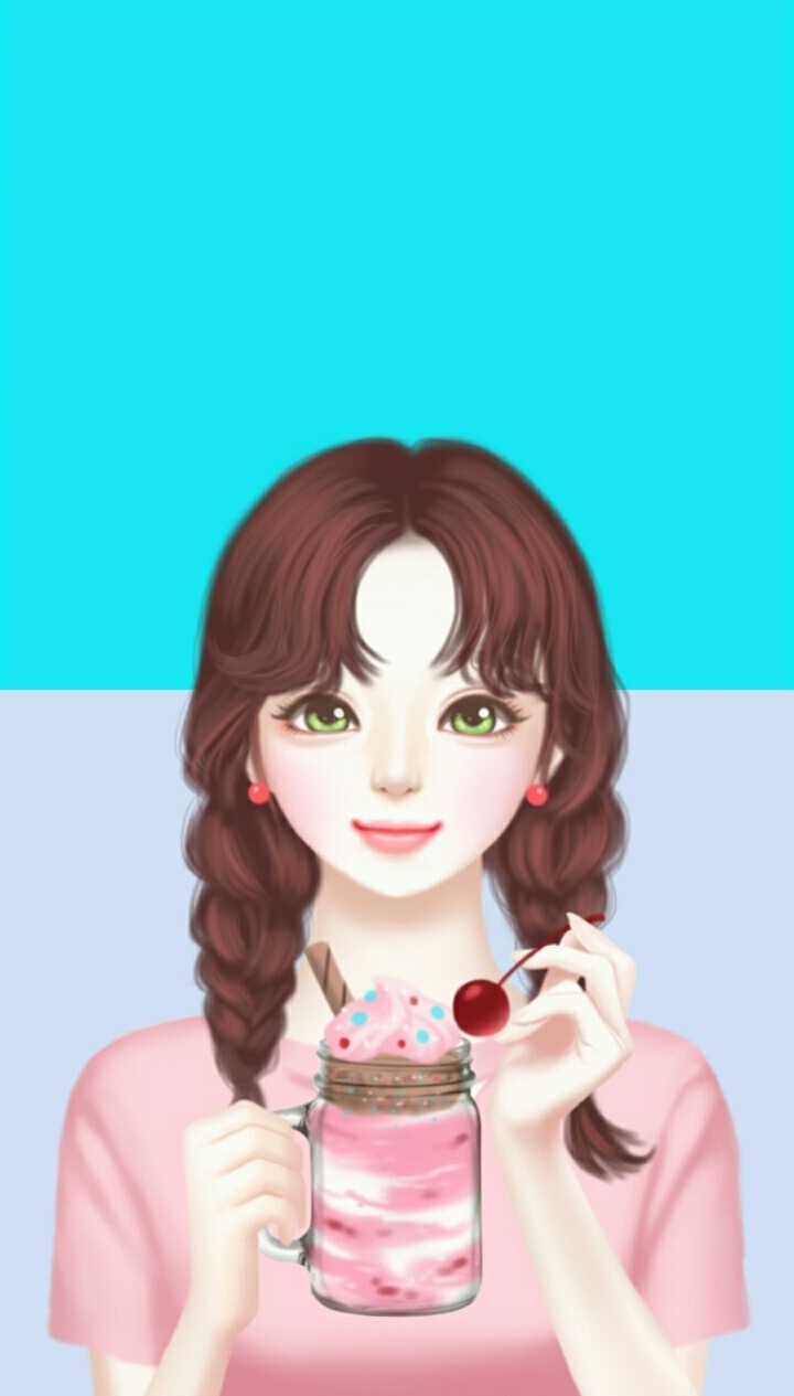 Background, Cartoon, And Enakei Image - Cute Korean Lovely Girl - 720x1265  Wallpaper 