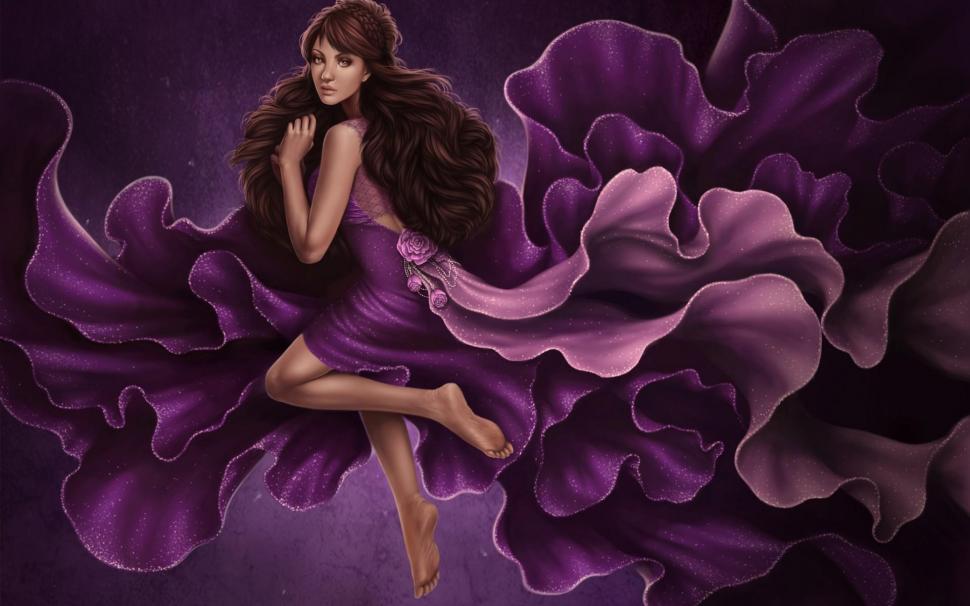 princess-purple* Wallpaper,dress Hd Wallpaper,fantasy - Purple Princess  Wallpaper Hd - 970x606 Wallpaper 