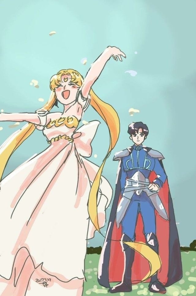 Sailor Moon, Princess Serenity, And Prince Endymion - Princess Serenity Sailor Moon - HD Wallpaper 