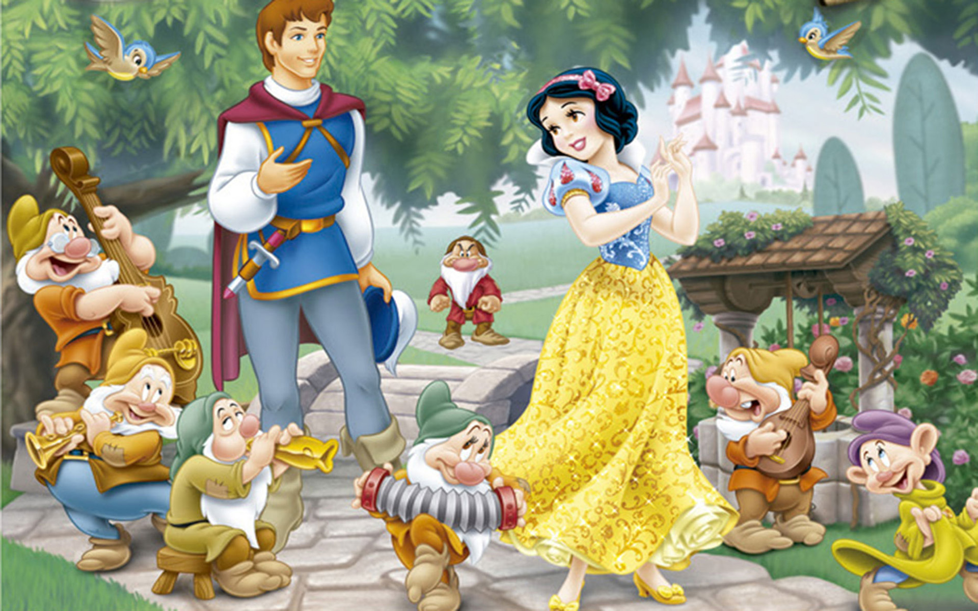 Prince Snow White And The Seven Dwarfs - HD Wallpaper 