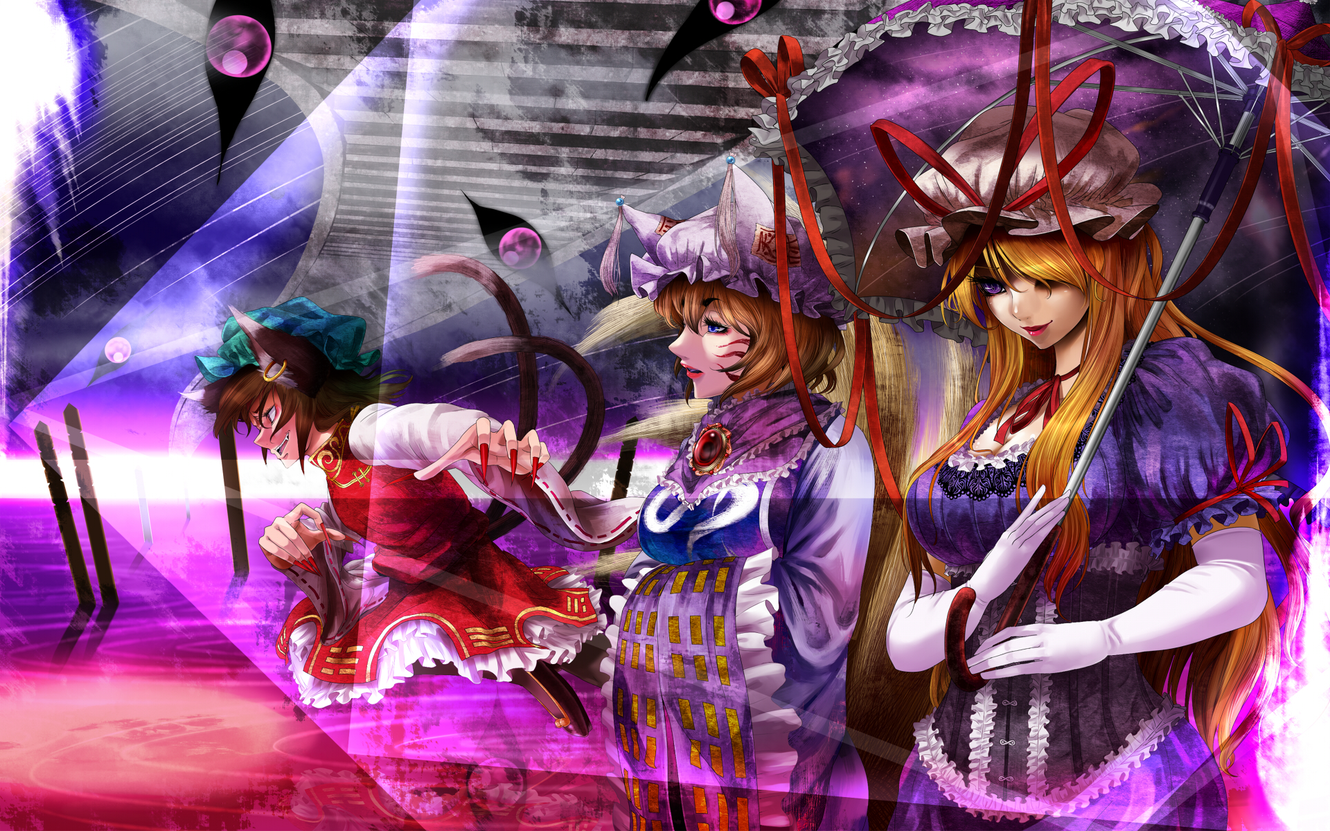 Yukari Yakumo Perfect Cherry Blossom - HD Wallpaper 