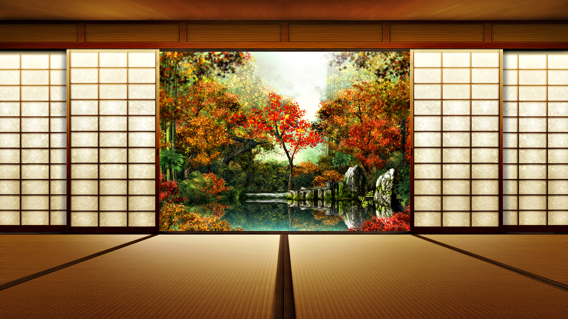 Desktop Wallpapers Free China - Japanese House Background - HD Wallpaper 