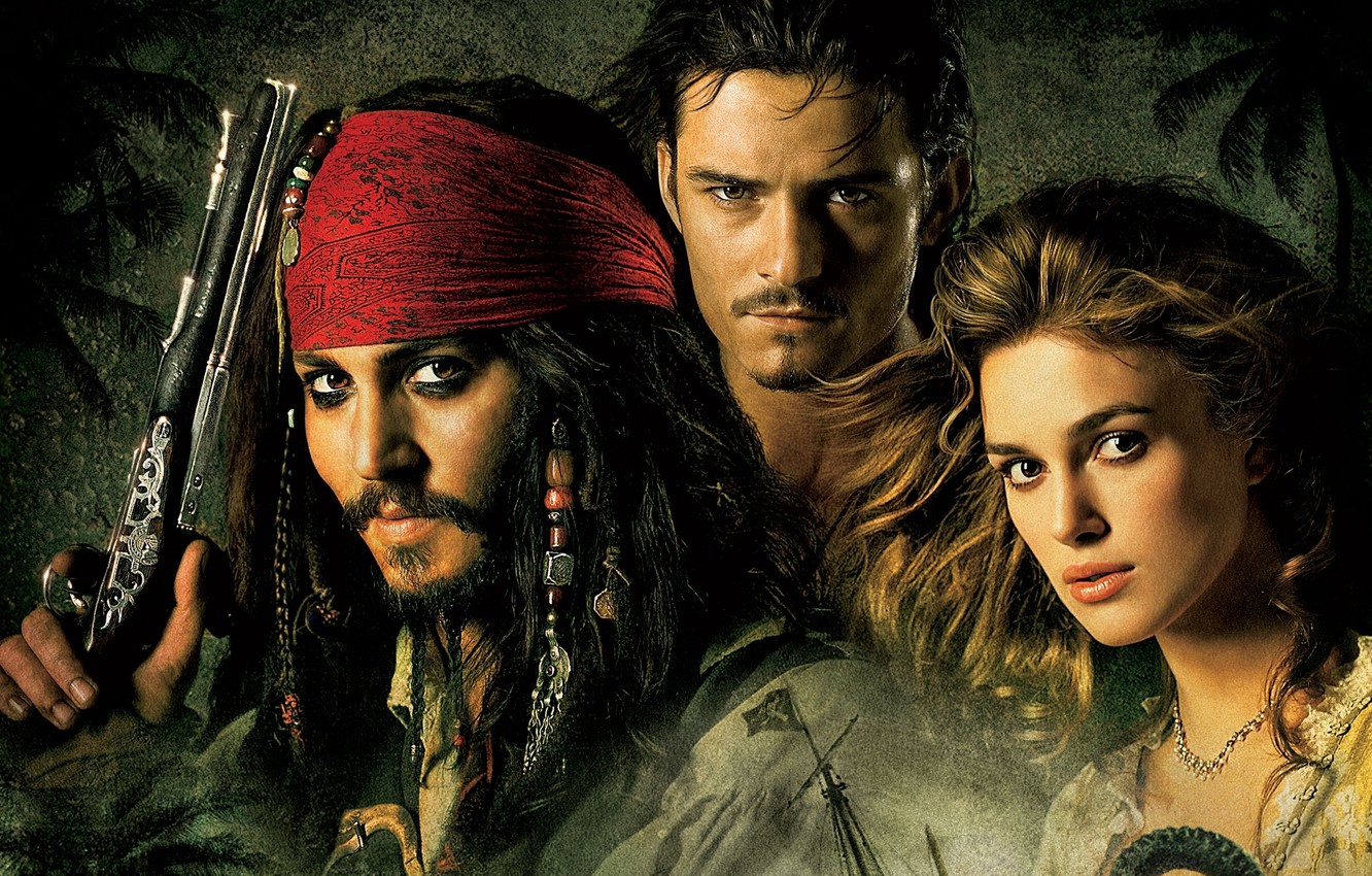 Photo Wallpaper Johnny Depp, Johnny Depp, Keira Knightley, - English Movies Comedy Action - HD Wallpaper 
