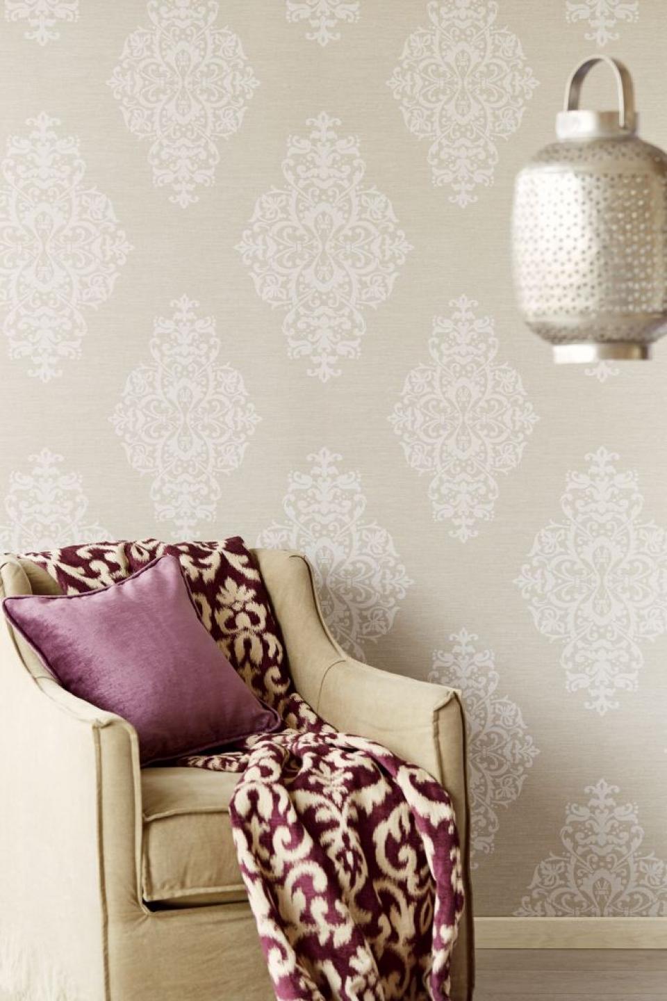 Papier Peint Baroque Beige - HD Wallpaper 