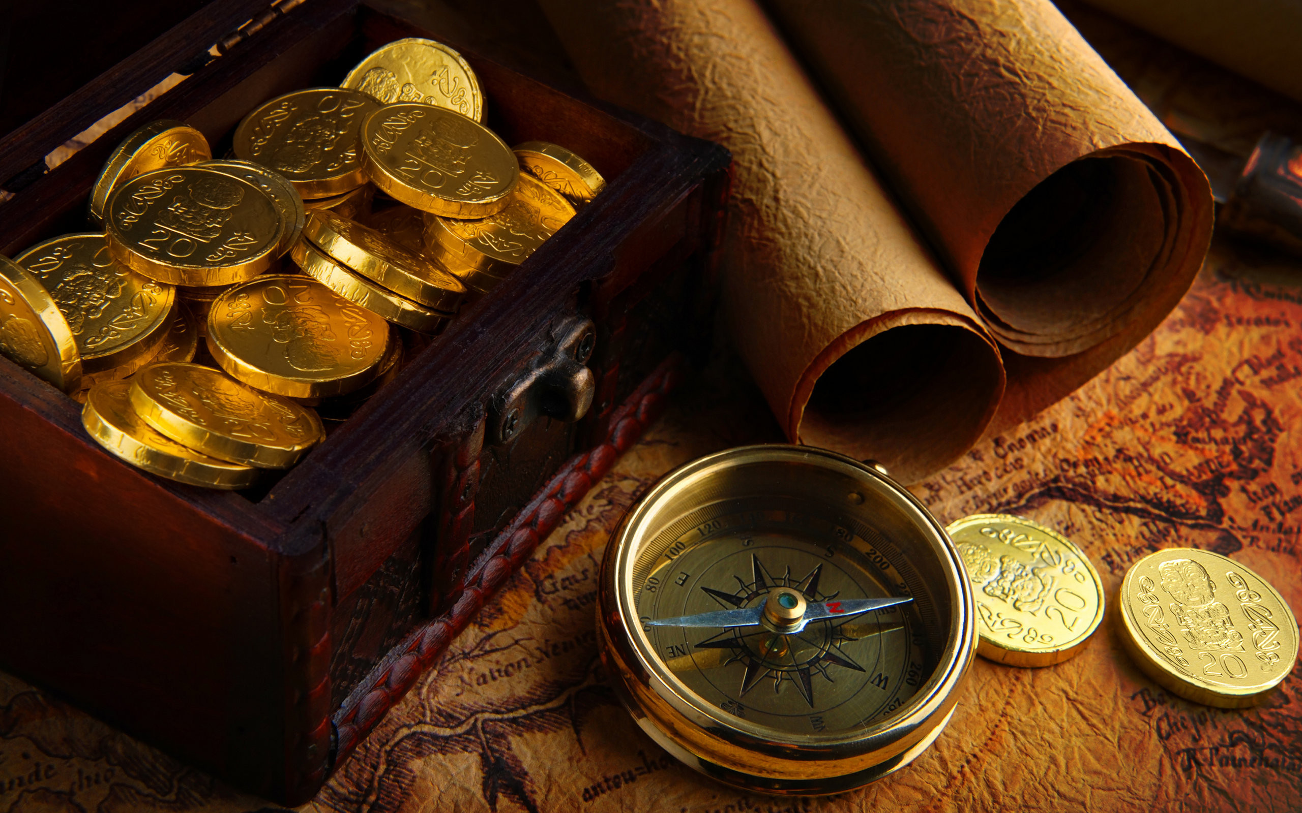 Treasure Map And Treasure Of Gold Coins Wallpapers - Gold Coins Wallpaper Hd - HD Wallpaper 