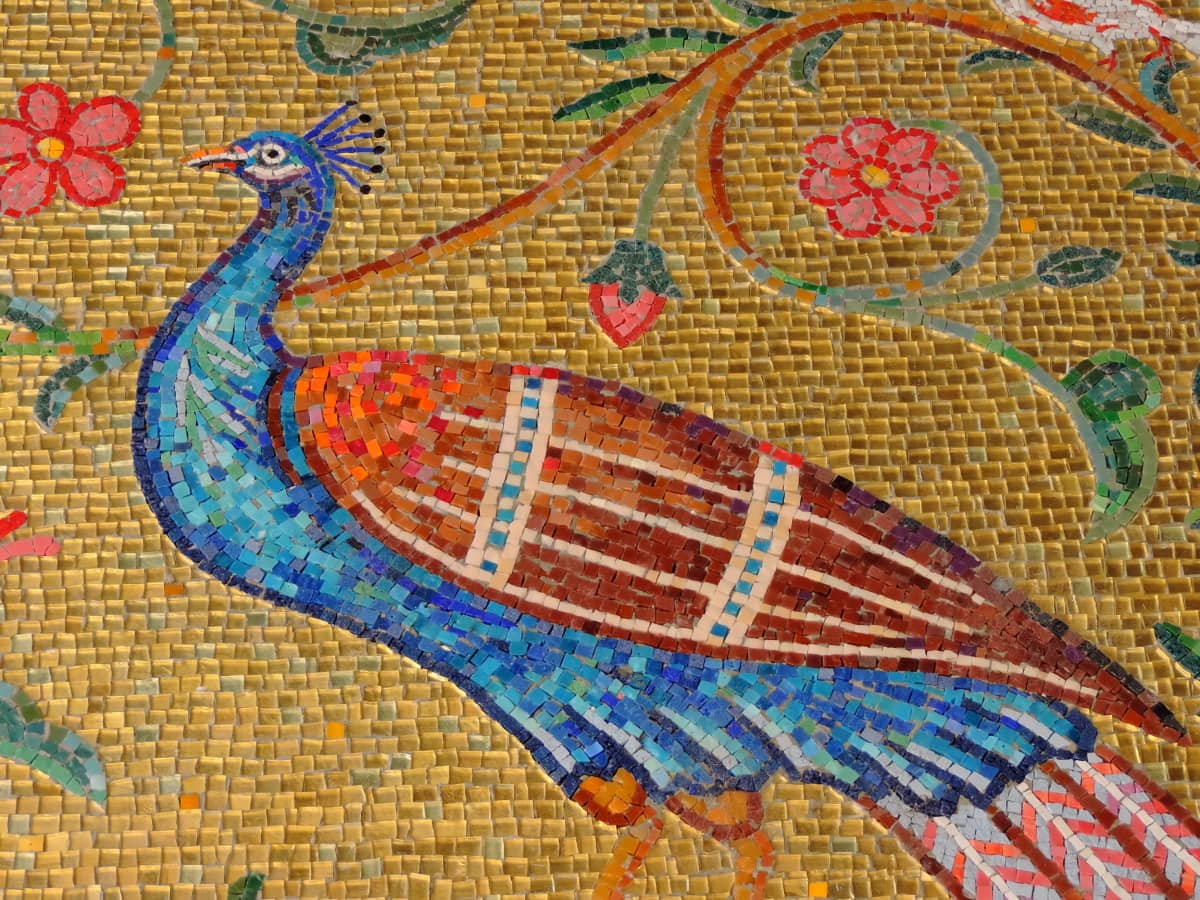 Beautiful, Beautiful Flowers, Peacock, Mosaic, Art, - Cross-stitch - HD Wallpaper 