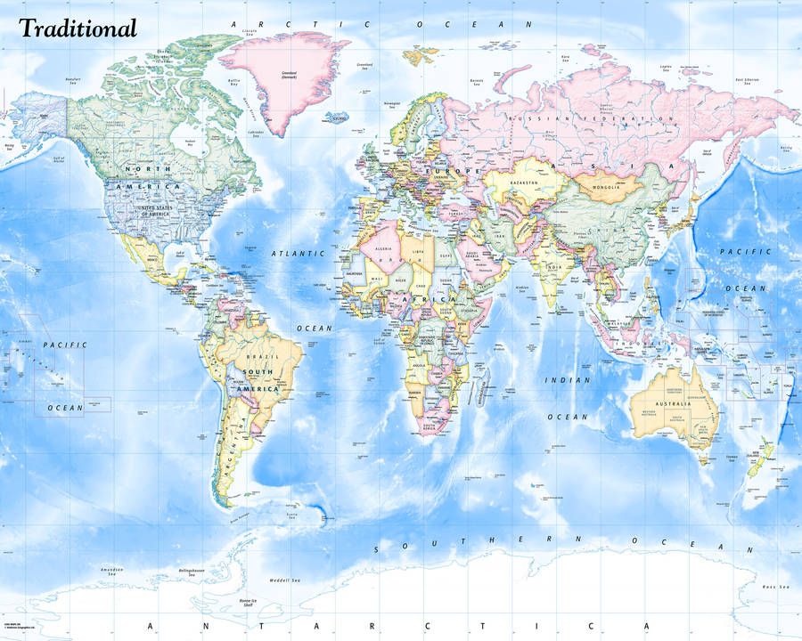 World Map Wallpaper Room - HD Wallpaper 