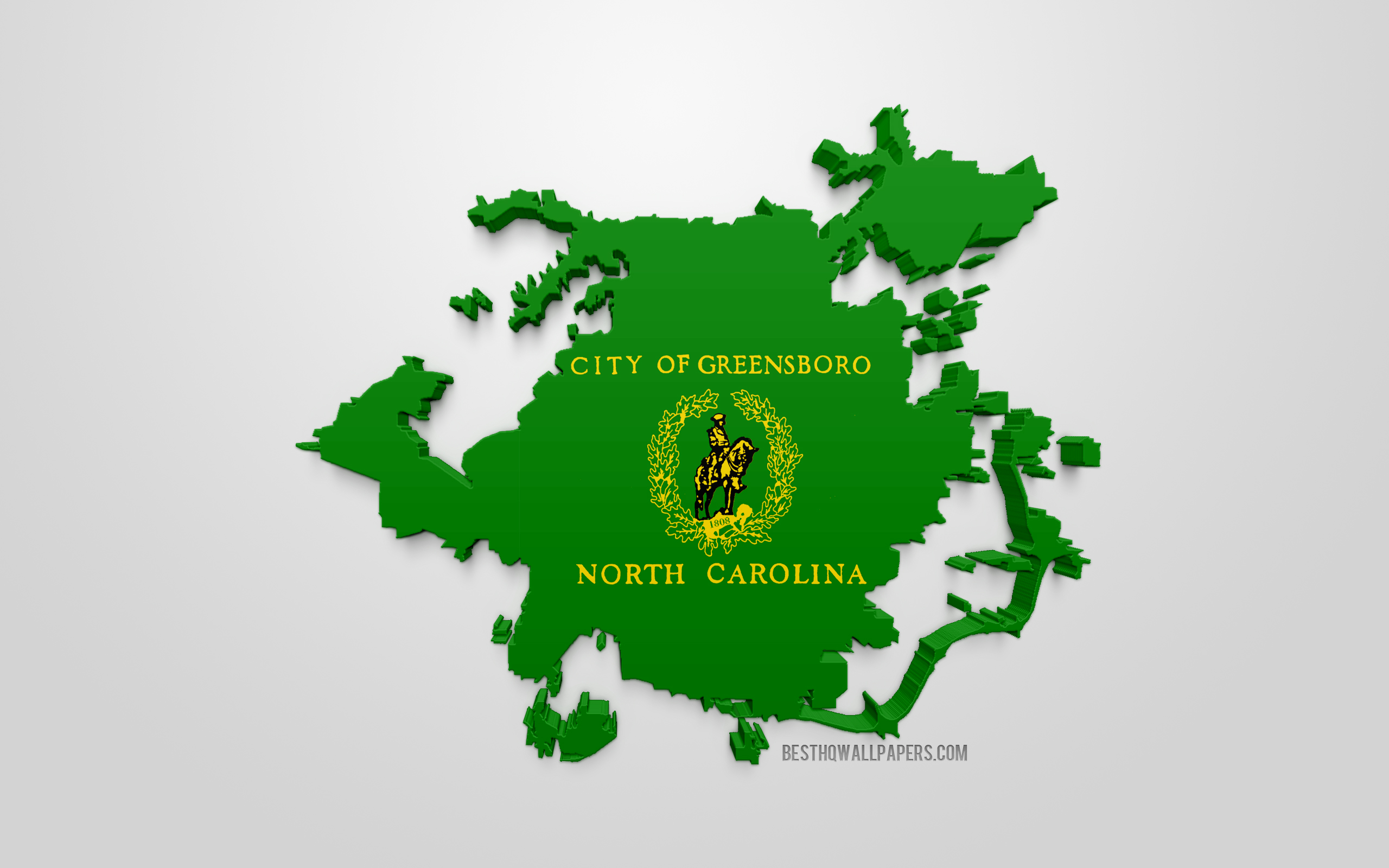 Greensboro Map Silhouette, 3d Flag Of Greensboro, American - Graphic Design - HD Wallpaper 