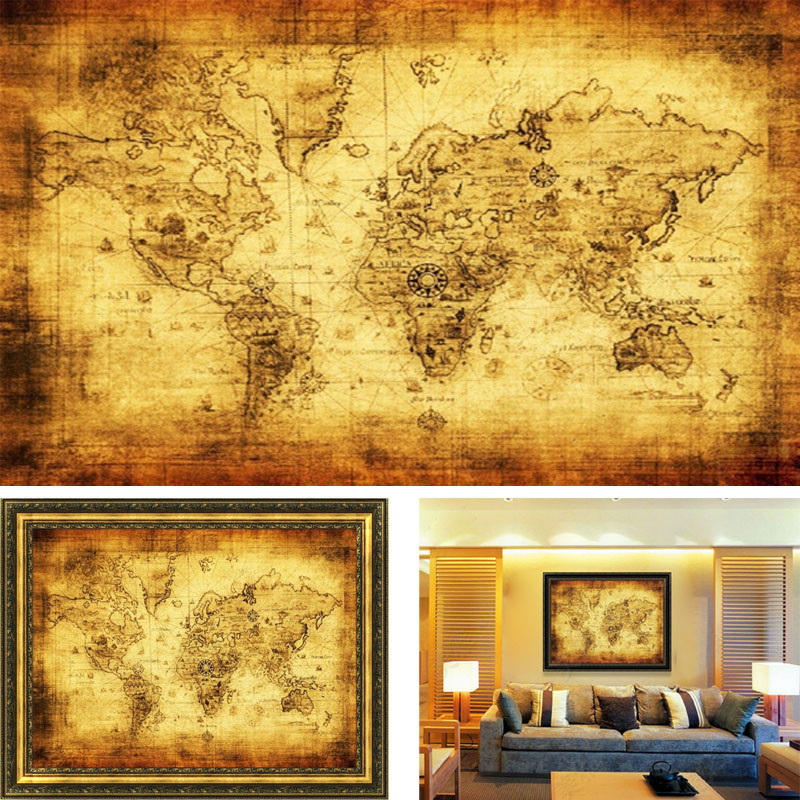 Old World Map Wall Art World Map Ebay New 1pc Polyester - Ancient World Map - HD Wallpaper 