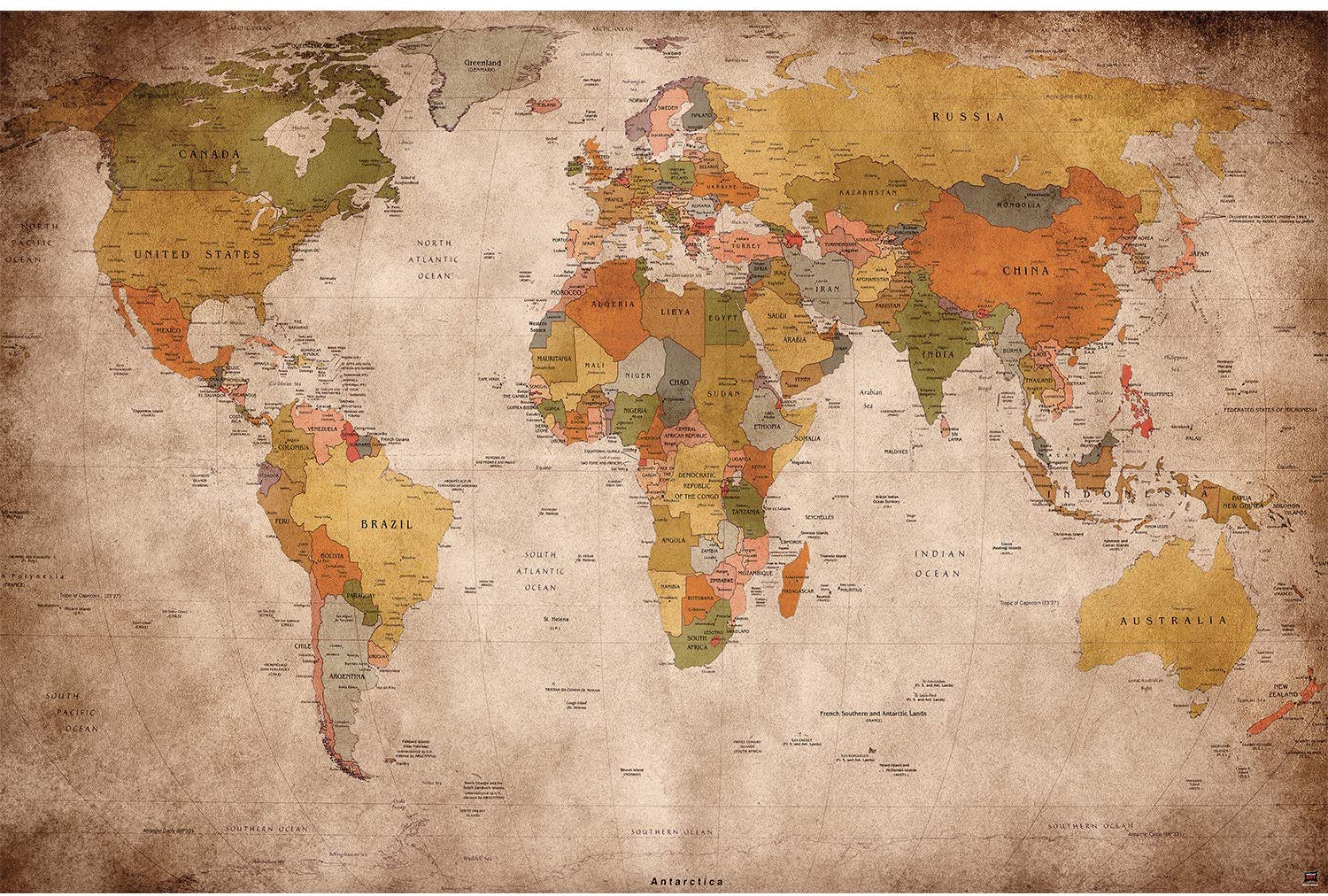 World Map Retro - HD Wallpaper 