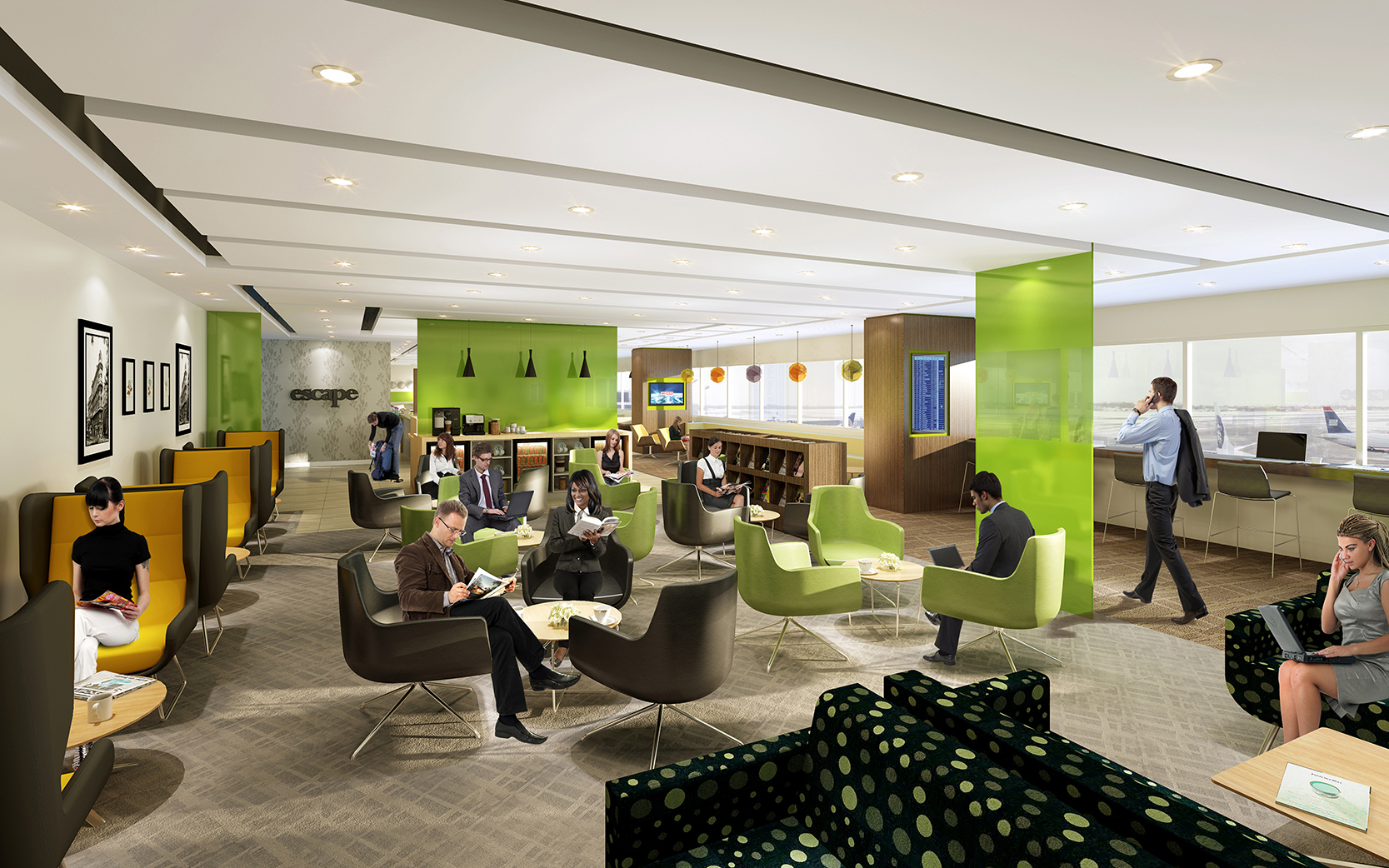 Artist Rendering Of What The “escape Lounge” At The - Airline Luxury Lounge - HD Wallpaper 