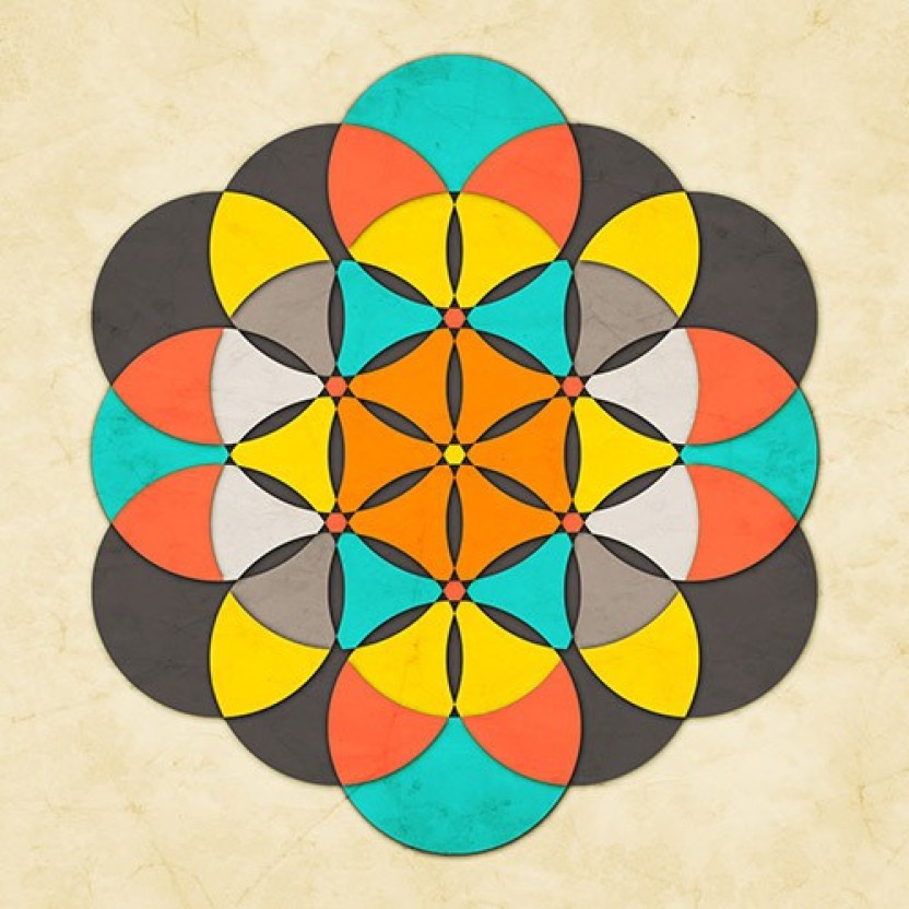 Colored Geometric Flower Of Life - HD Wallpaper 