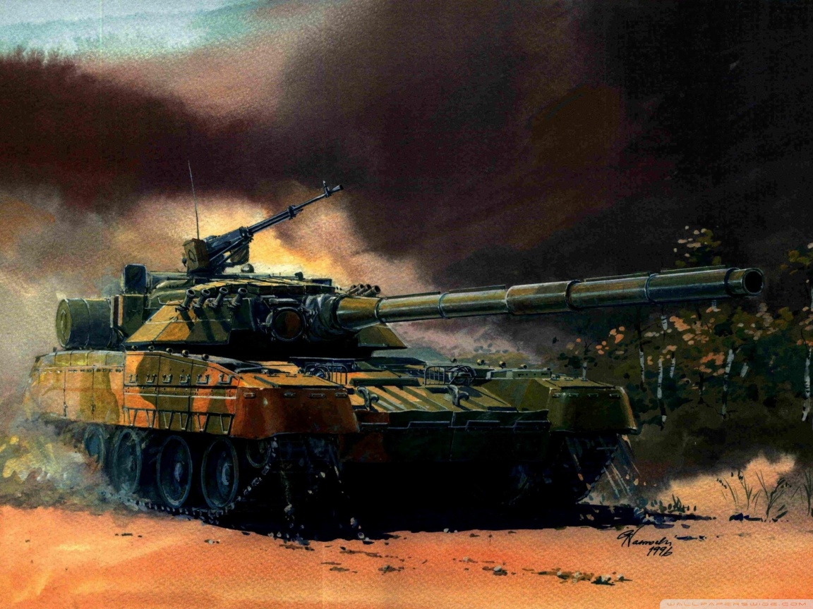 T 80 Tank Art - HD Wallpaper 
