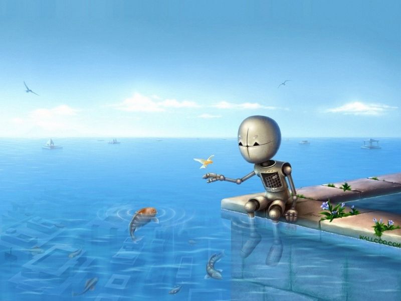 Water Robot Art - HD Wallpaper 