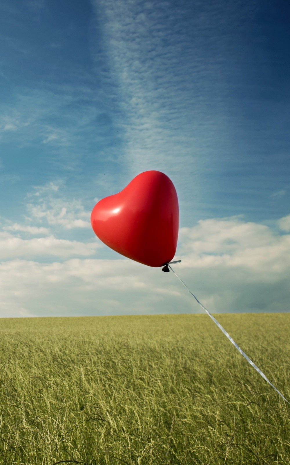 Heart Balloon In The Wind - HD Wallpaper 