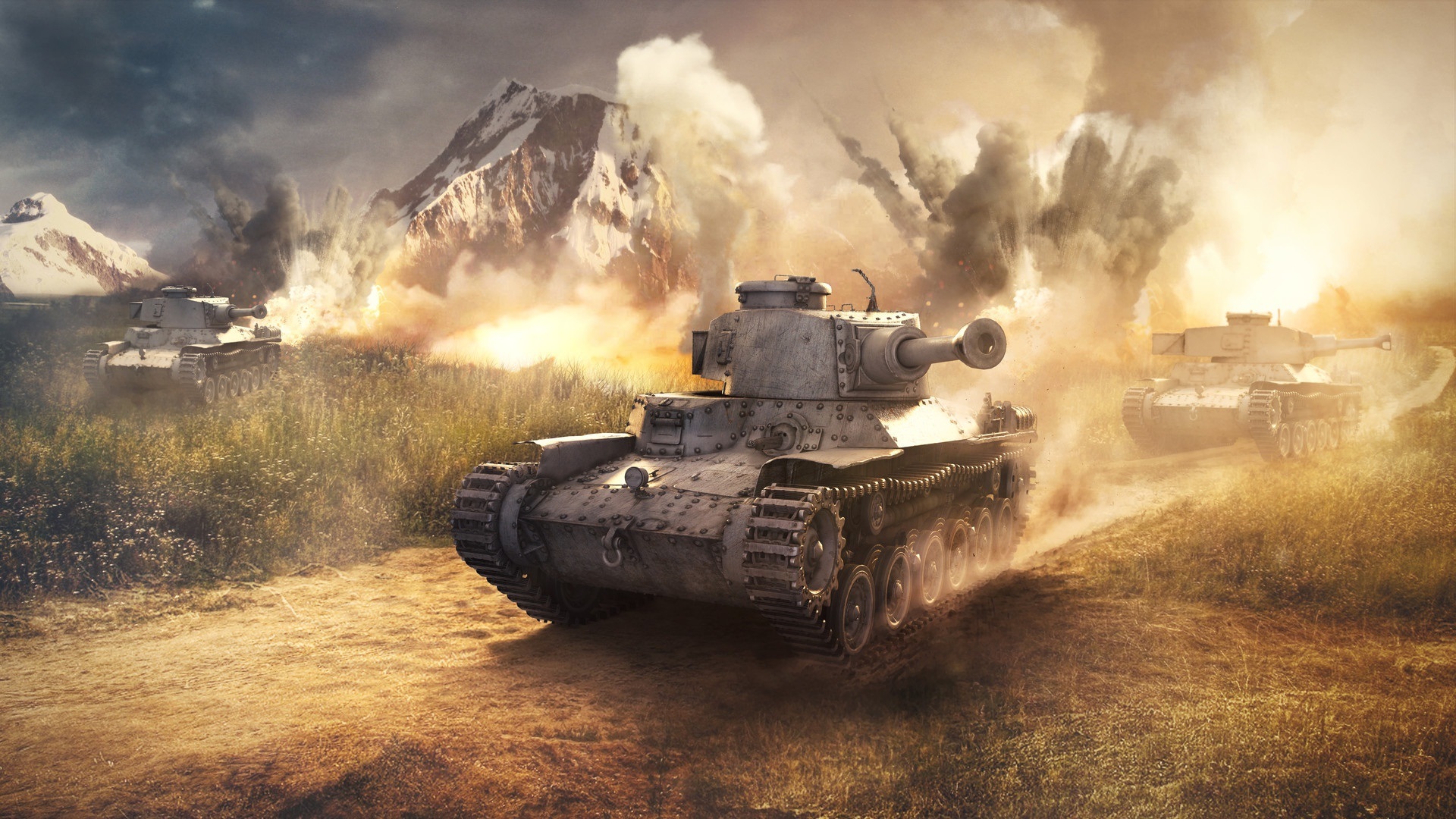 Wallpaper War, Tanks, Dust - War Thunder Tank Wallpaper 1920x1080 Hd - HD Wallpaper 