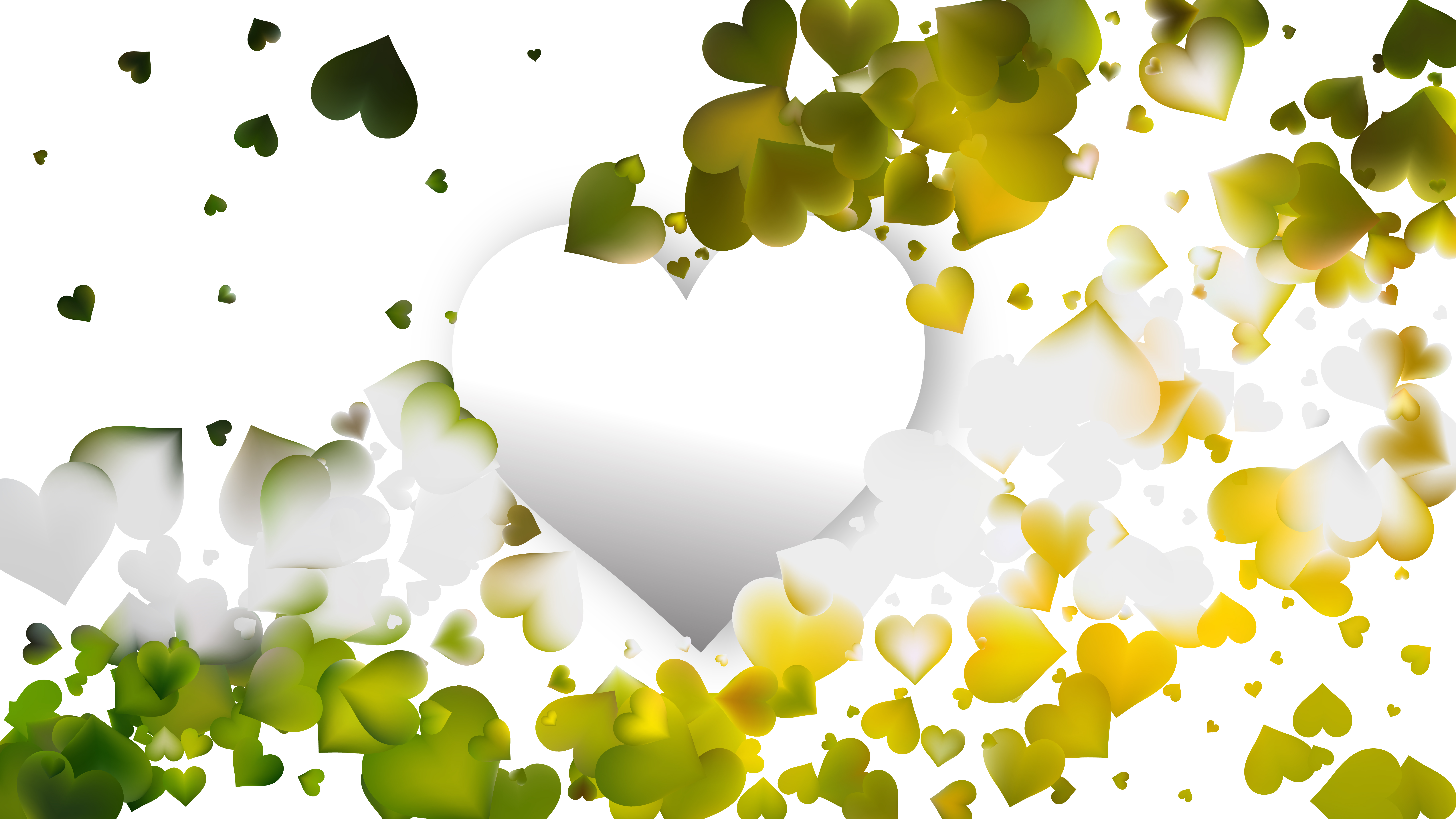 Green And White Heart Wallpaper Background Illustration - Illustration - HD Wallpaper 