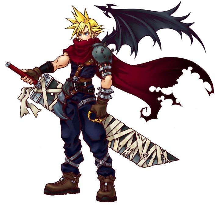 Cloud Strife Kingdom Hearts Art - HD Wallpaper 