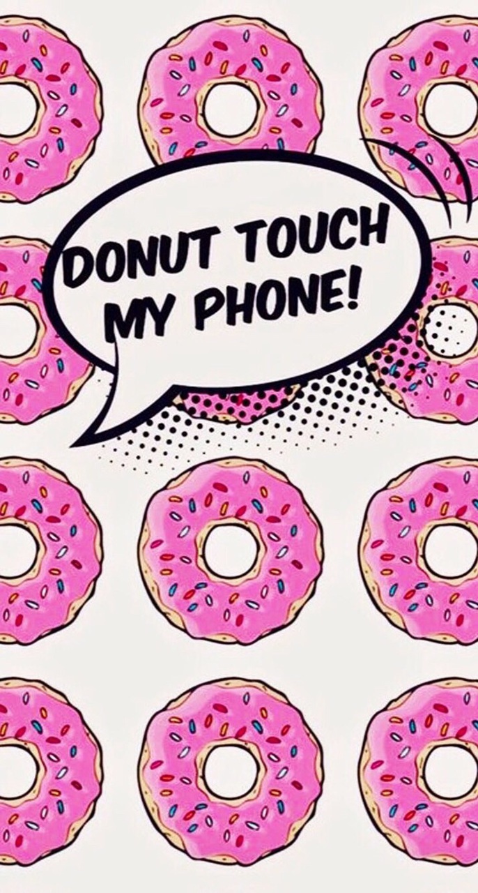 Wallpaper, Donuts, And Phone Image - Don T Touch My Phone Donut - HD Wallpaper 