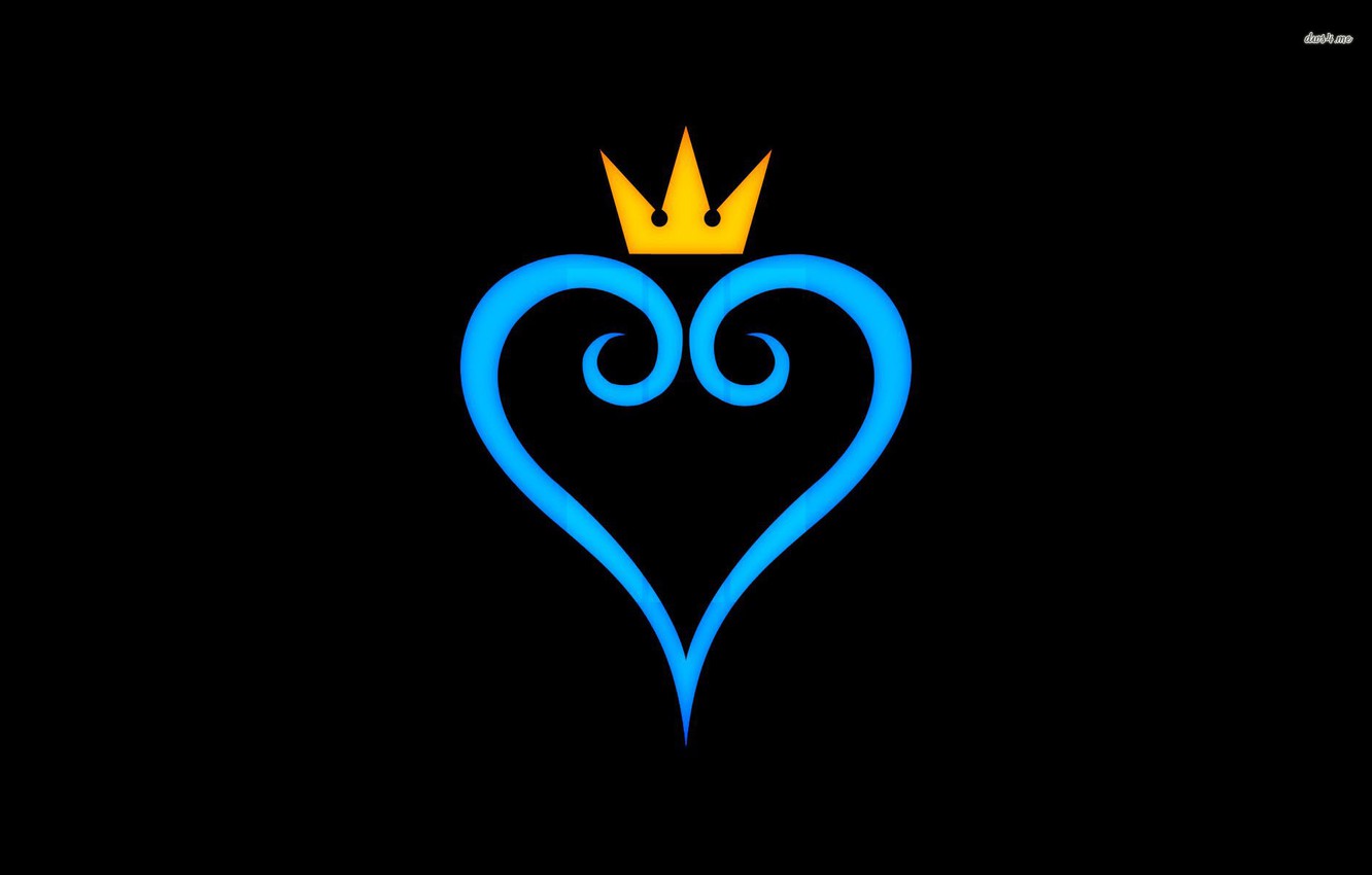 Photo Wallpaper Love, Blue, Black, Kingdom Hearts - Kingdom Hearts 3 Heart - HD Wallpaper 