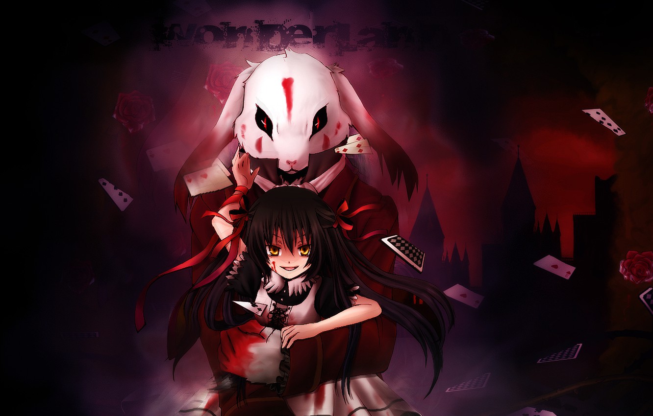 Photo Wallpaper Card, Blood, Rabbit, Alice, Pandora - Pandora Hearts Alice Rabbit - HD Wallpaper 