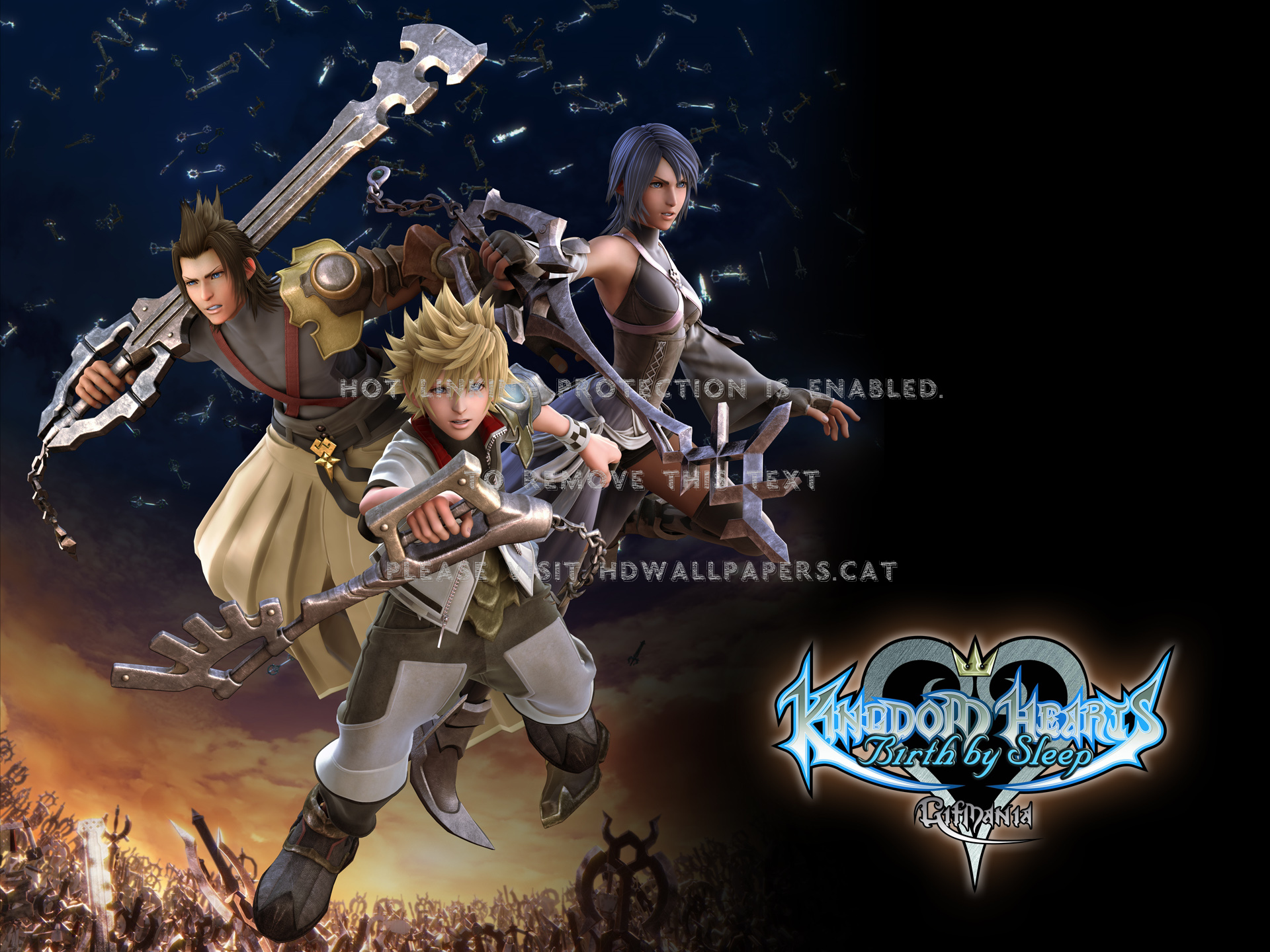 Kingdom Hearts Birth By Sleep Aqua Ventus - Kingdom Hearts Birth By Sleep Poster - HD Wallpaper 