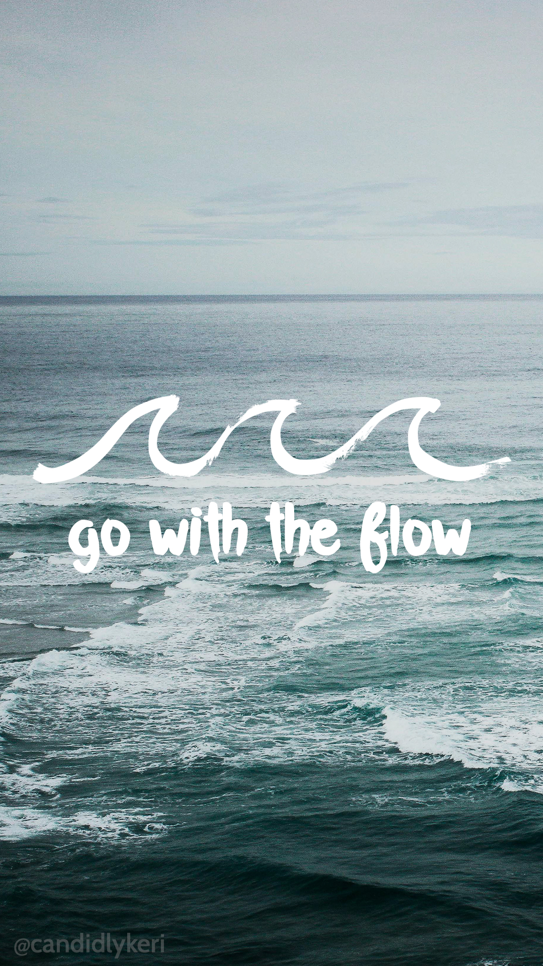 Go With The Flow Water Waves Motivational You Can Download - HD Wallpaper 