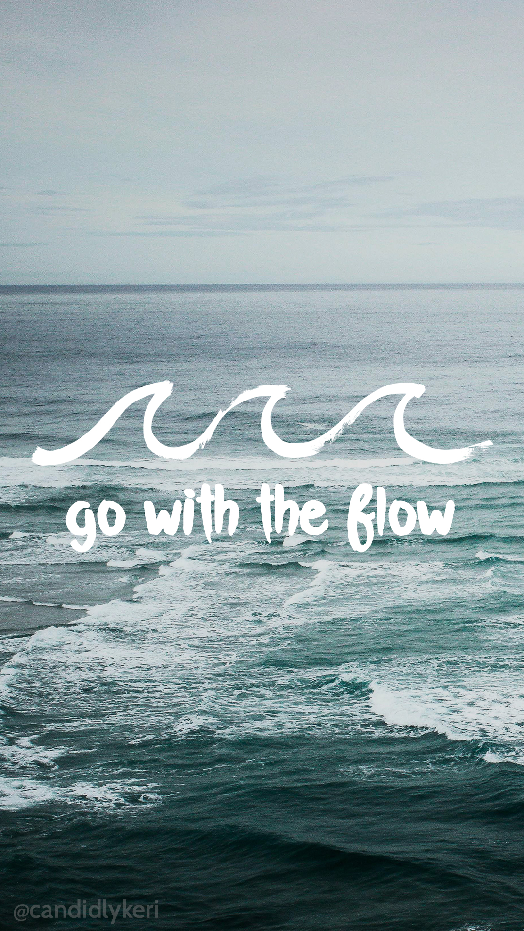Go With The Flow Water Waves Motivational You Can Download - HD Wallpaper 