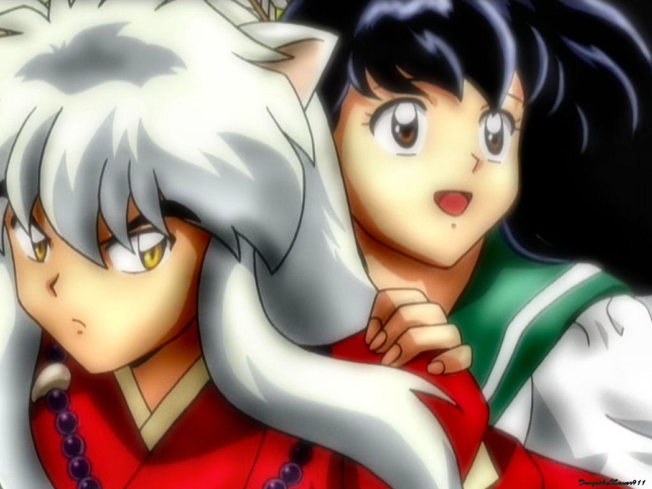 Inuyasha Higurashi Wallpaper - Inuyasha And Kagome Hd - HD Wallpaper 