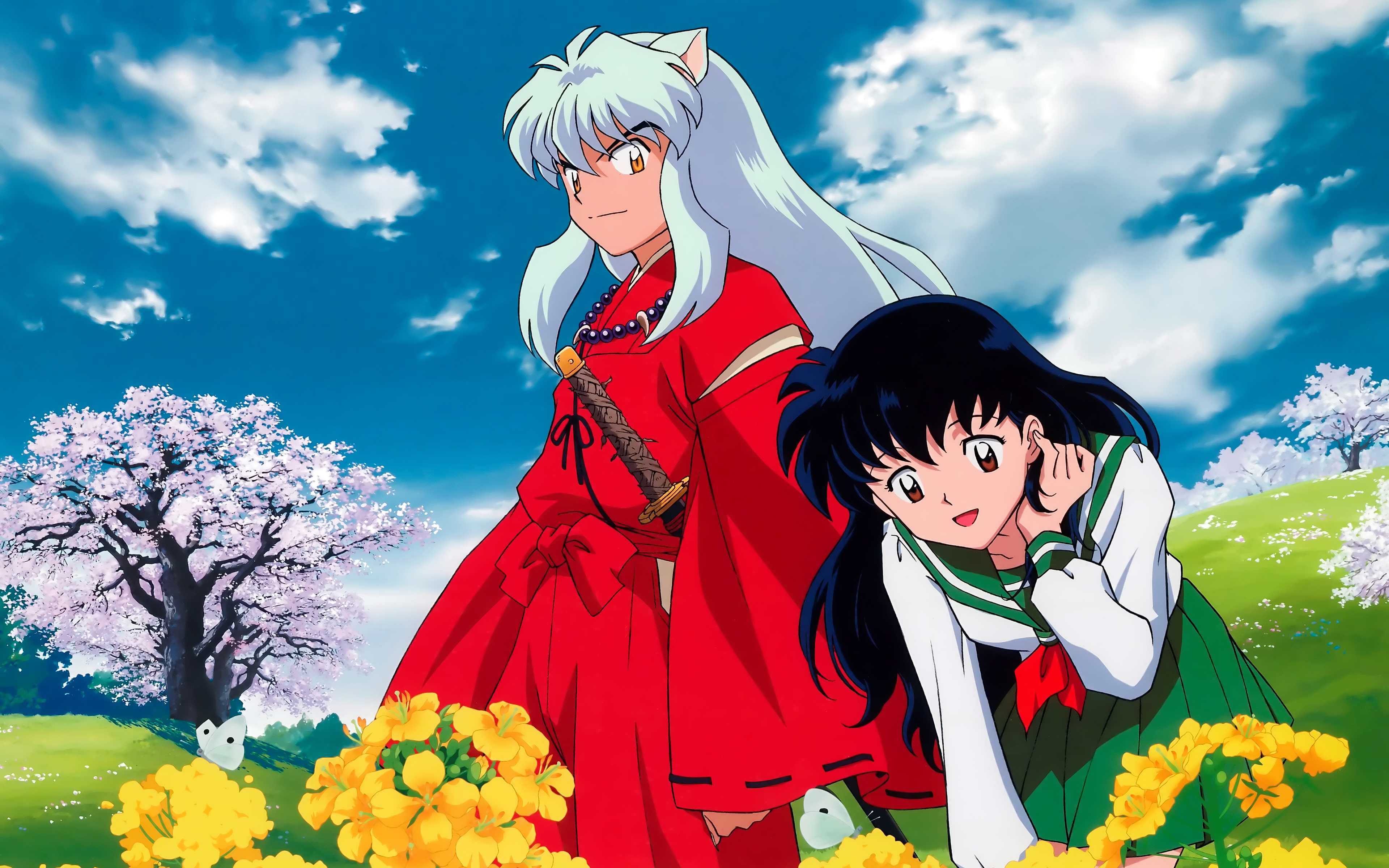 Inuyasha, 4k, Manga, Kagome Higurashi - Inuyasha And Kagome - HD Wallpaper 