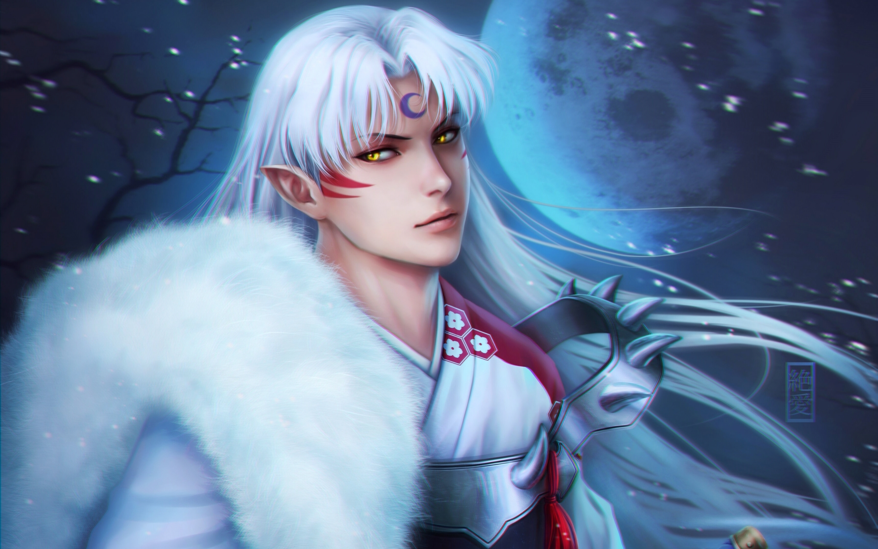 Sesshomaru, Half-demon, Manga, Artwork, Inuyasha - Sesshoumaru Art - HD Wallpaper 