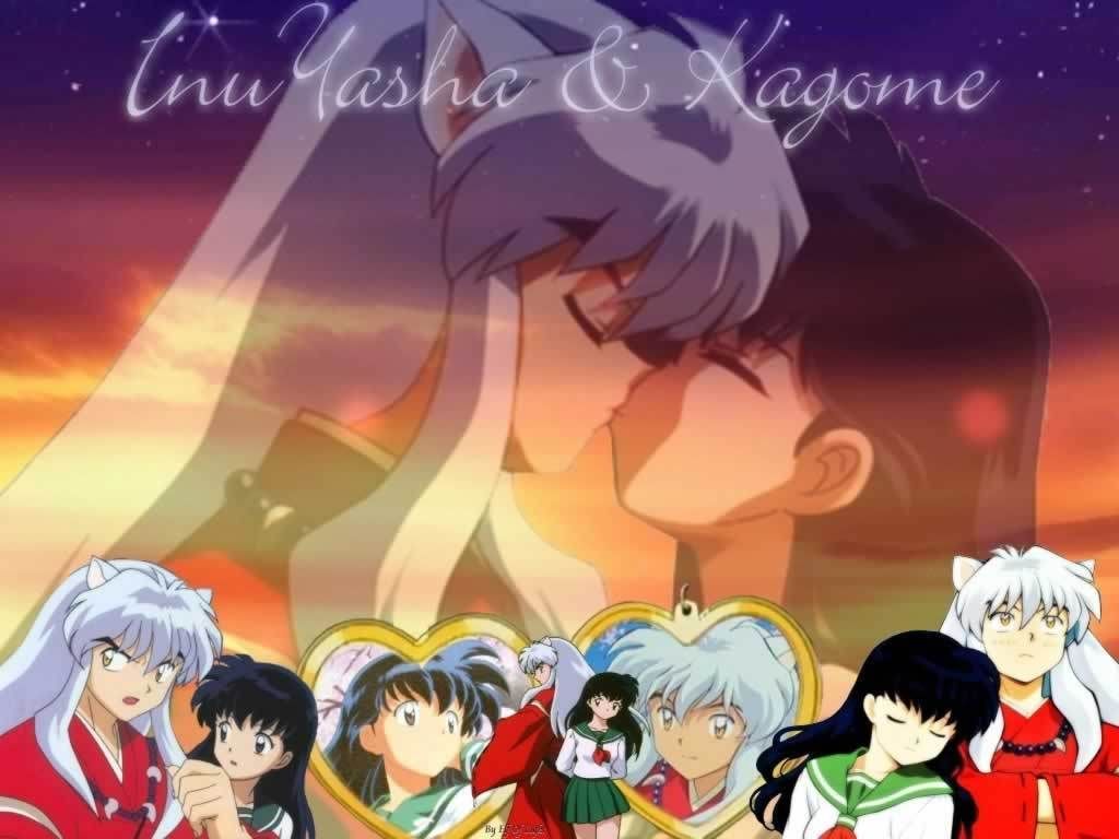 Love Inuyasha And Kagome - HD Wallpaper 