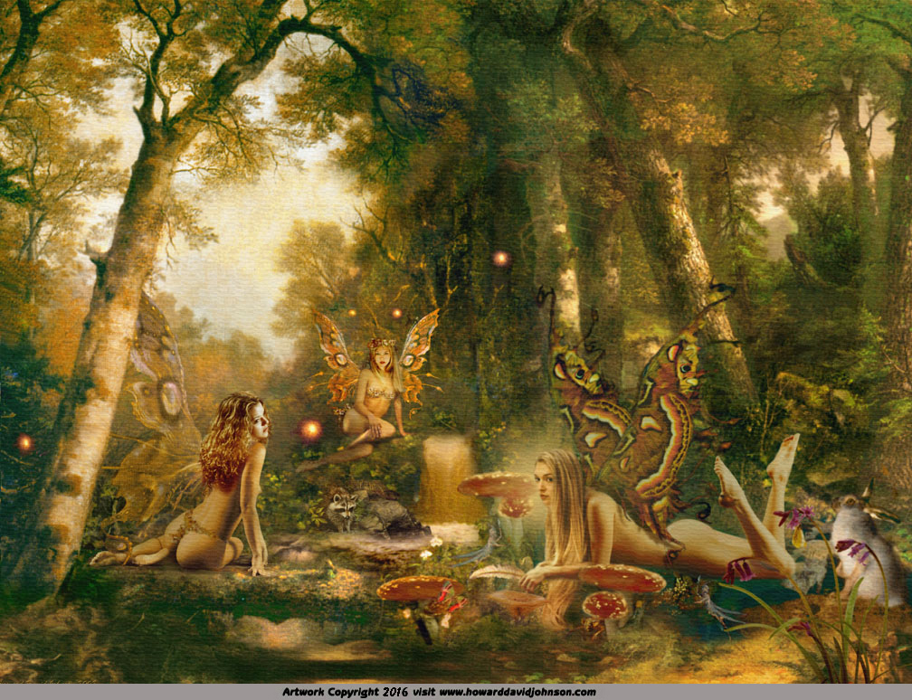 #1z9y97i Free Fairies Screensavers And Wallpapers - Magical Fairy Garden Drawing - HD Wallpaper 