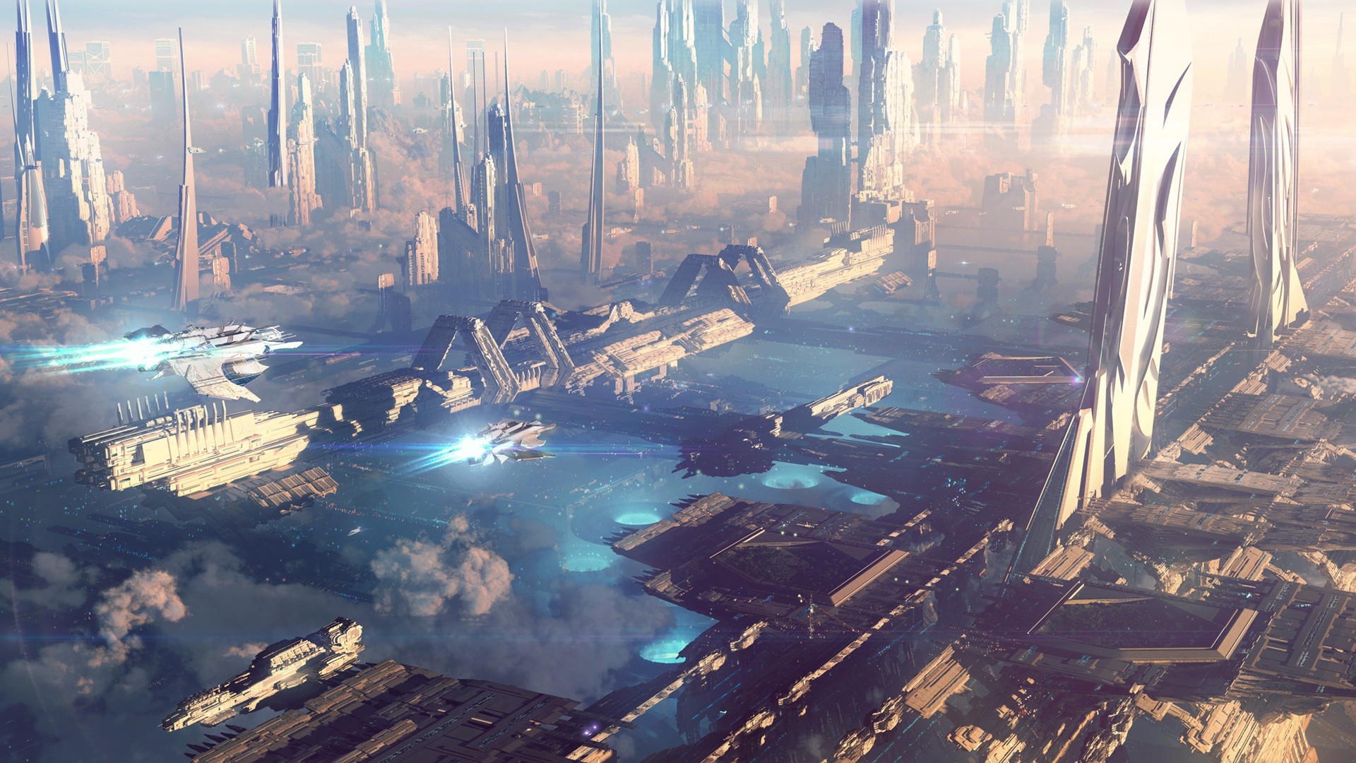 Futuristic City - HD Wallpaper 